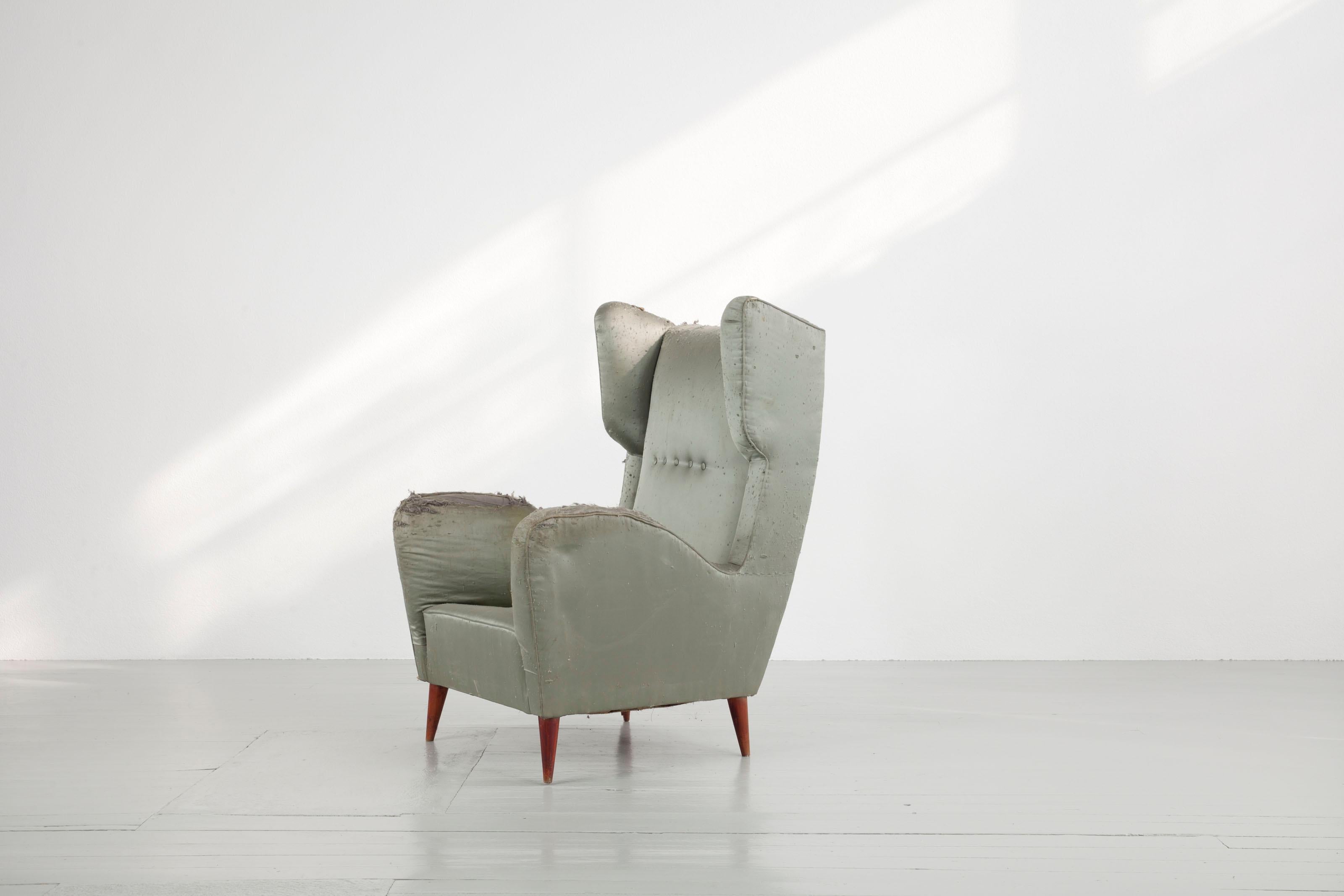 Set of Two Wingback Chairs, Design by Melchiorre Bega, Italy, 1950s For Sale 2