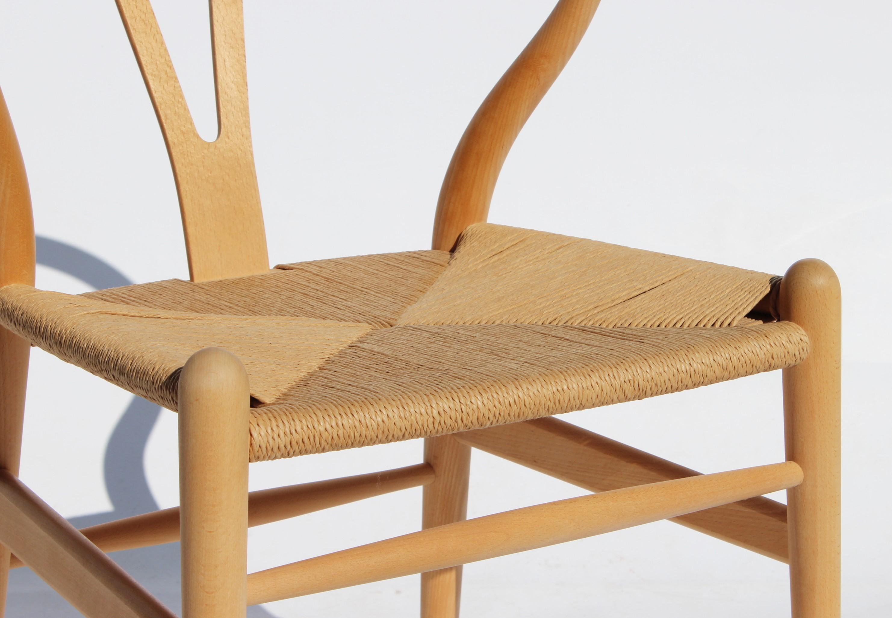 Danish Set of Two Wishbone Chairs, Model CH24, of Beech Hans J. Wegner