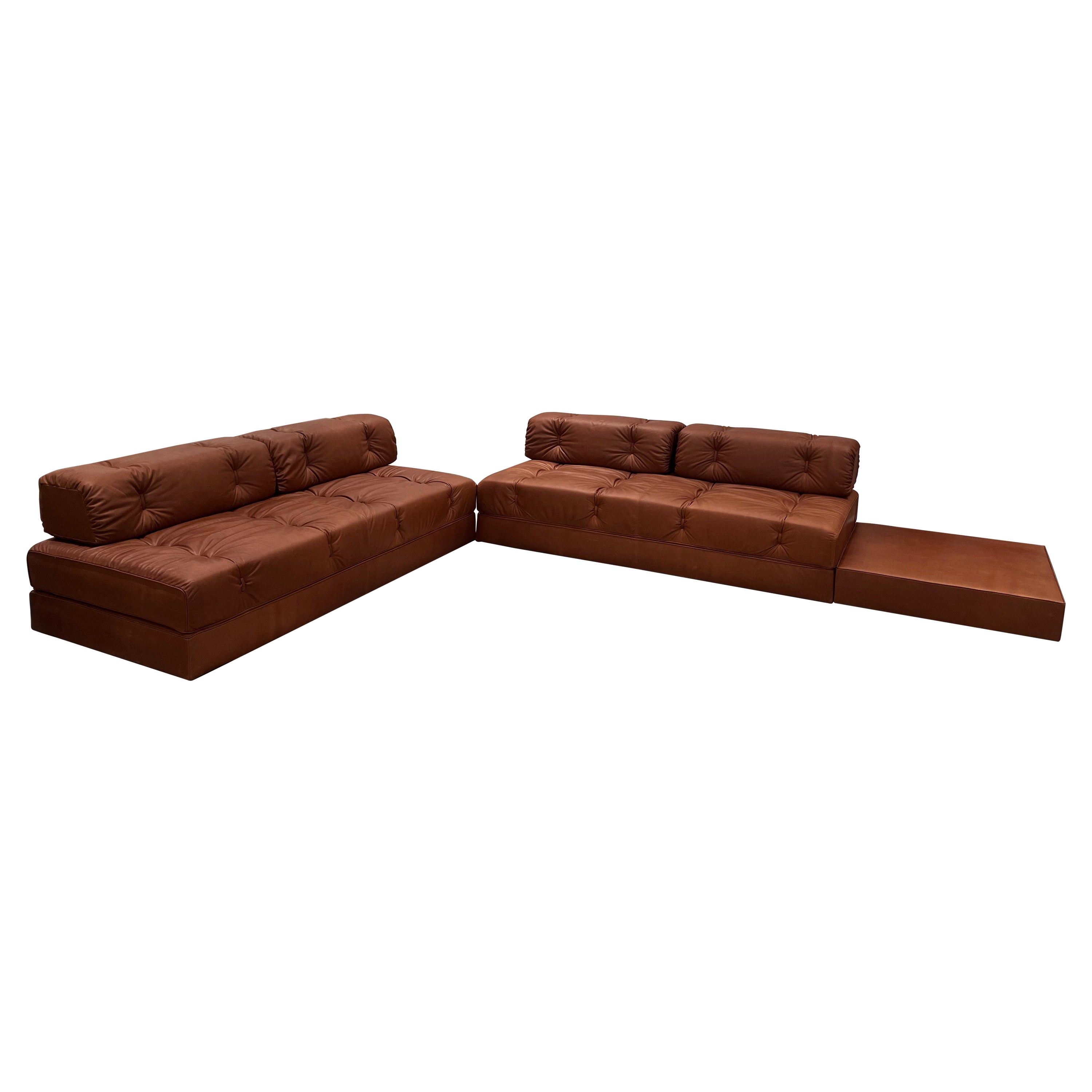 Set of Two Wittmann Leather Atrium Sofa Beds by Wittmann Workshop in STOCK