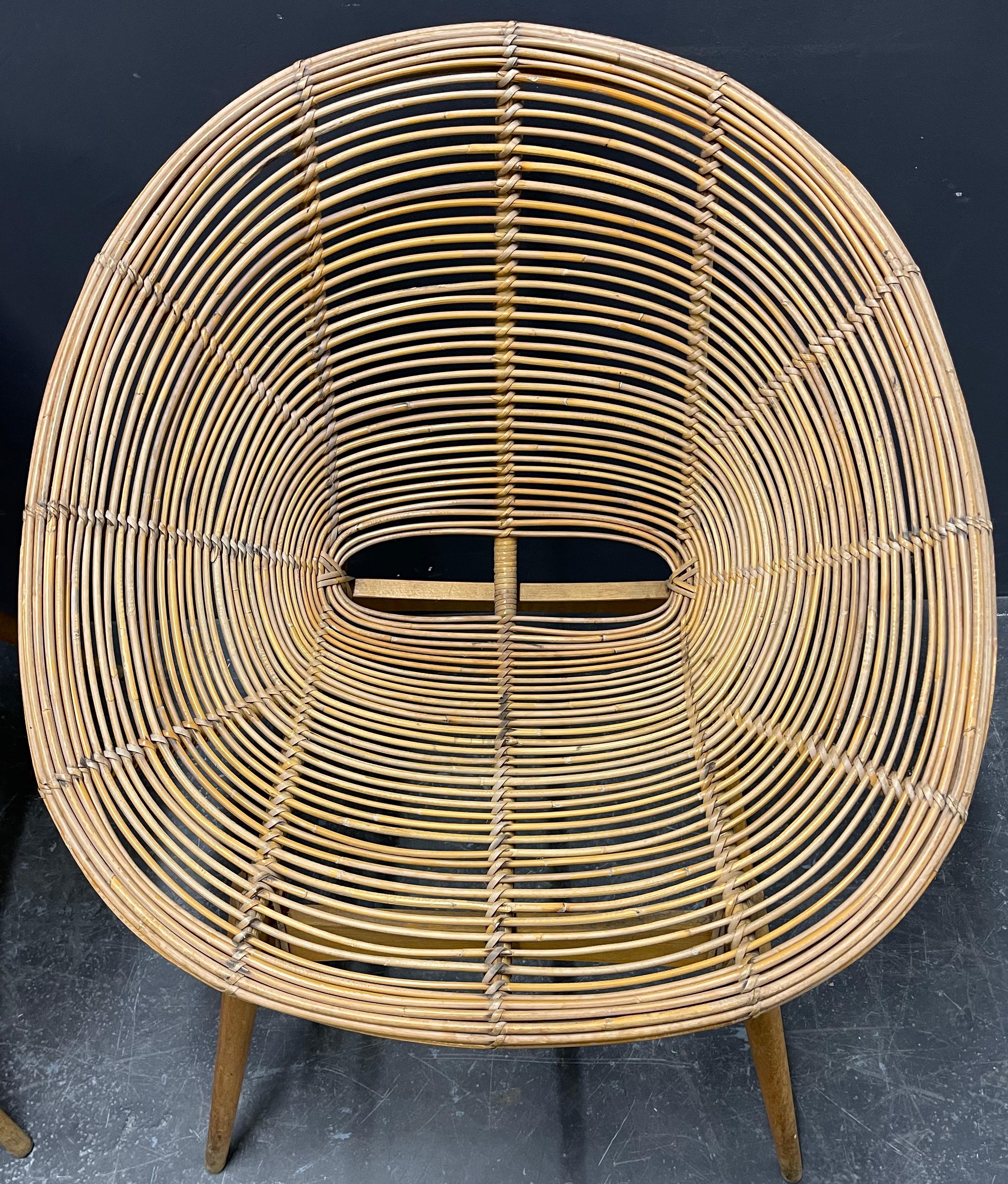 Set aus zwei wunderbaren Bambus-Loungesesseln (Moderne der Mitte des Jahrhunderts) im Angebot