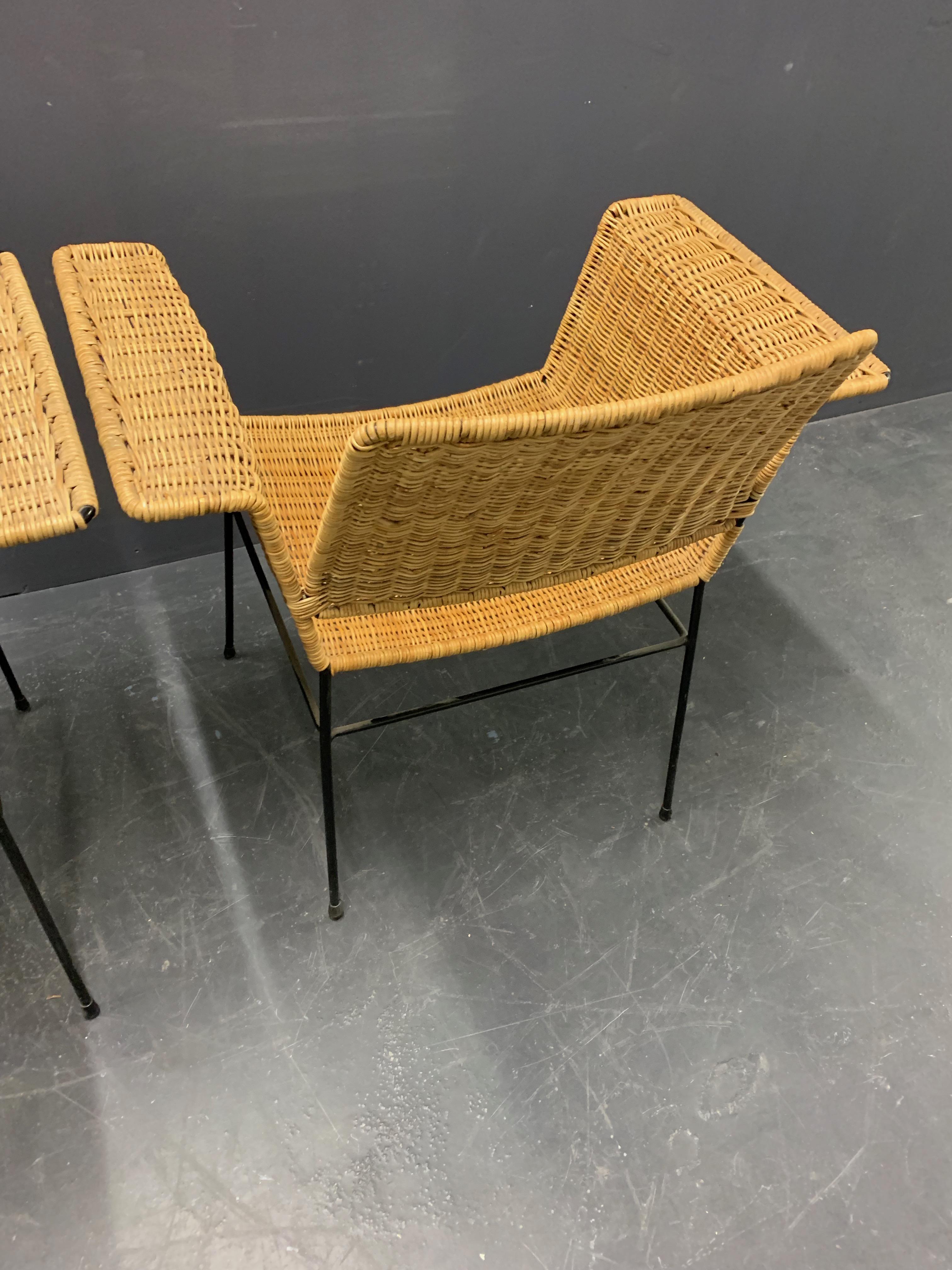 Mid-Century Modern Set of Two Wonderful Cane/Iron Chairs by Herta-Maria Witzemann