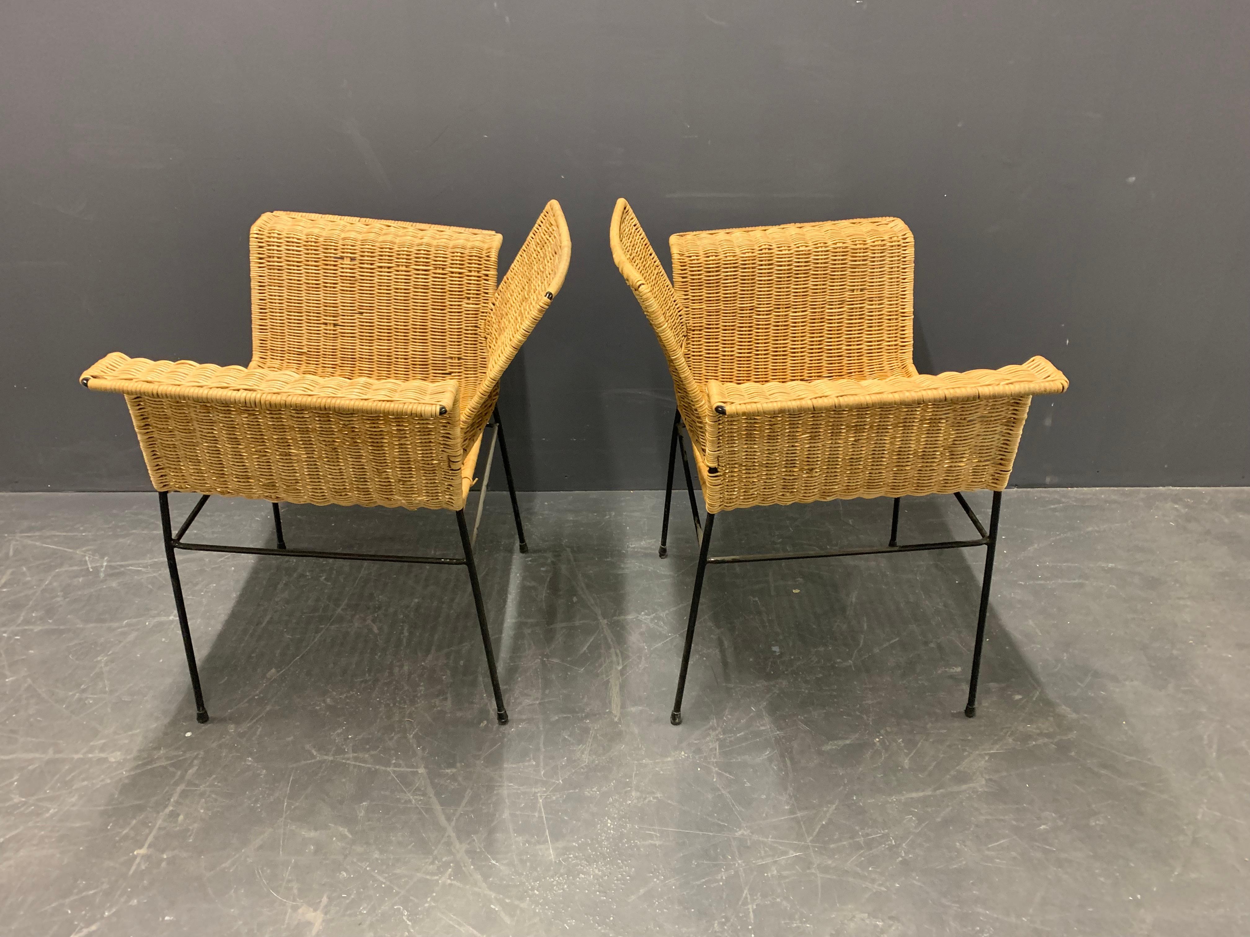 Set of Two Wonderful Cane/Iron Chairs by Herta-Maria Witzemann In Good Condition In Munich, DE