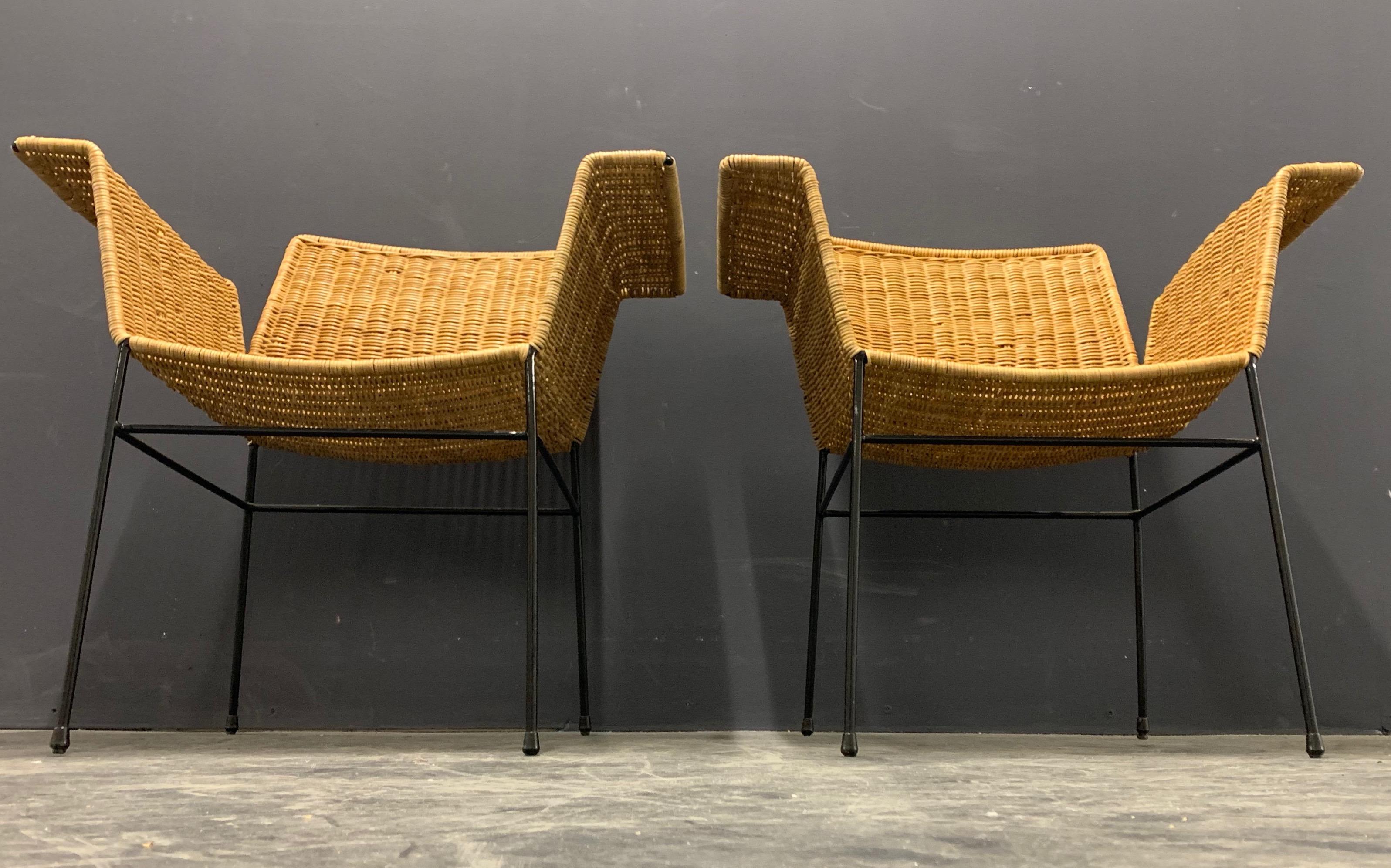 Set of Two Wonderful Cane/Iron Chairs by Herta-Maria Witzemann 3