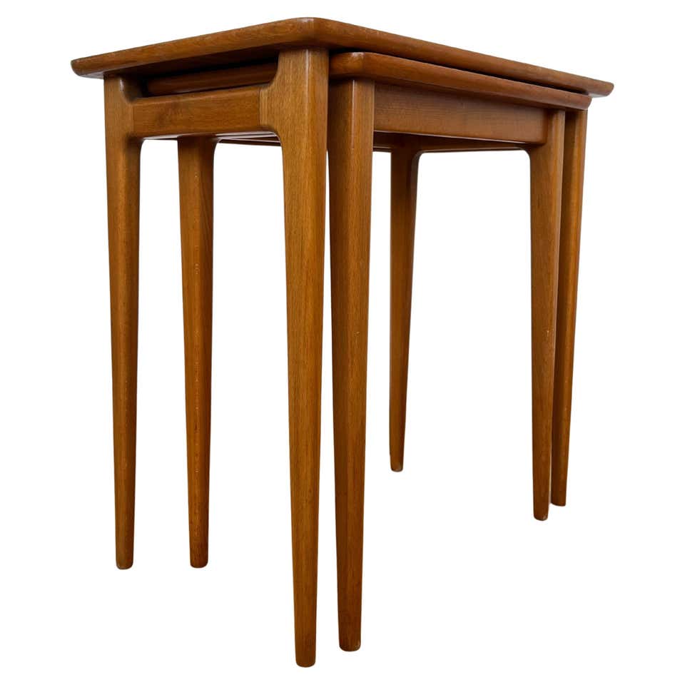 Set 3 Stackable Wood Side Tables, Red, White and Black, italy 1970s For ...