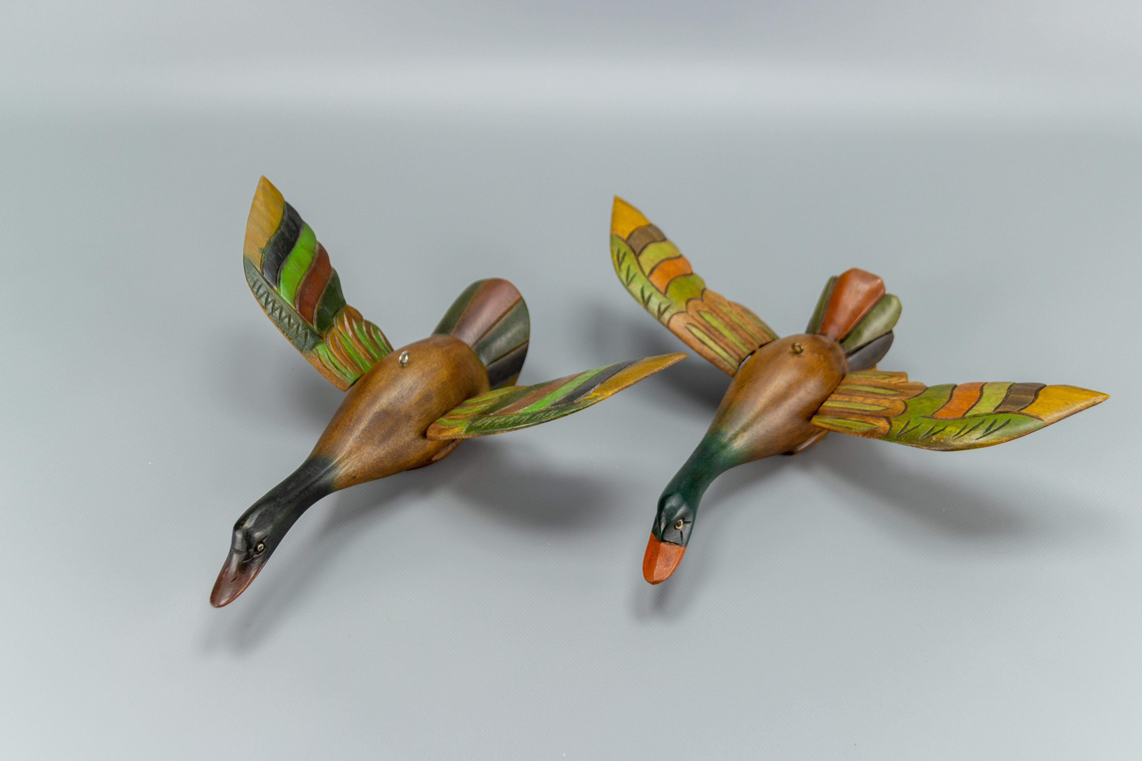 wooden flying ducks