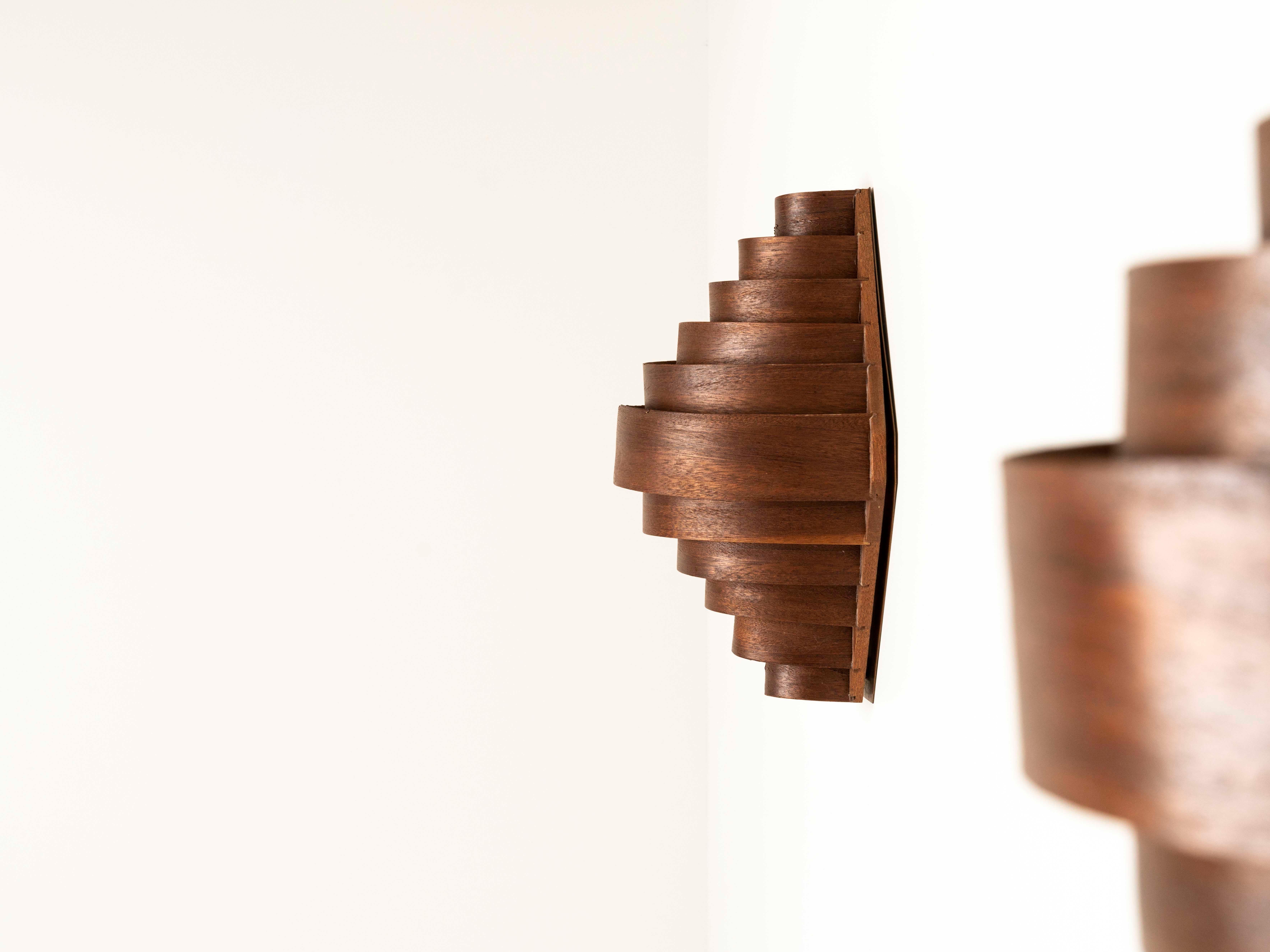 Set of Two Wooden Wall Lights by Hans-Agne Jakobsson, Sweden, 1960s 1