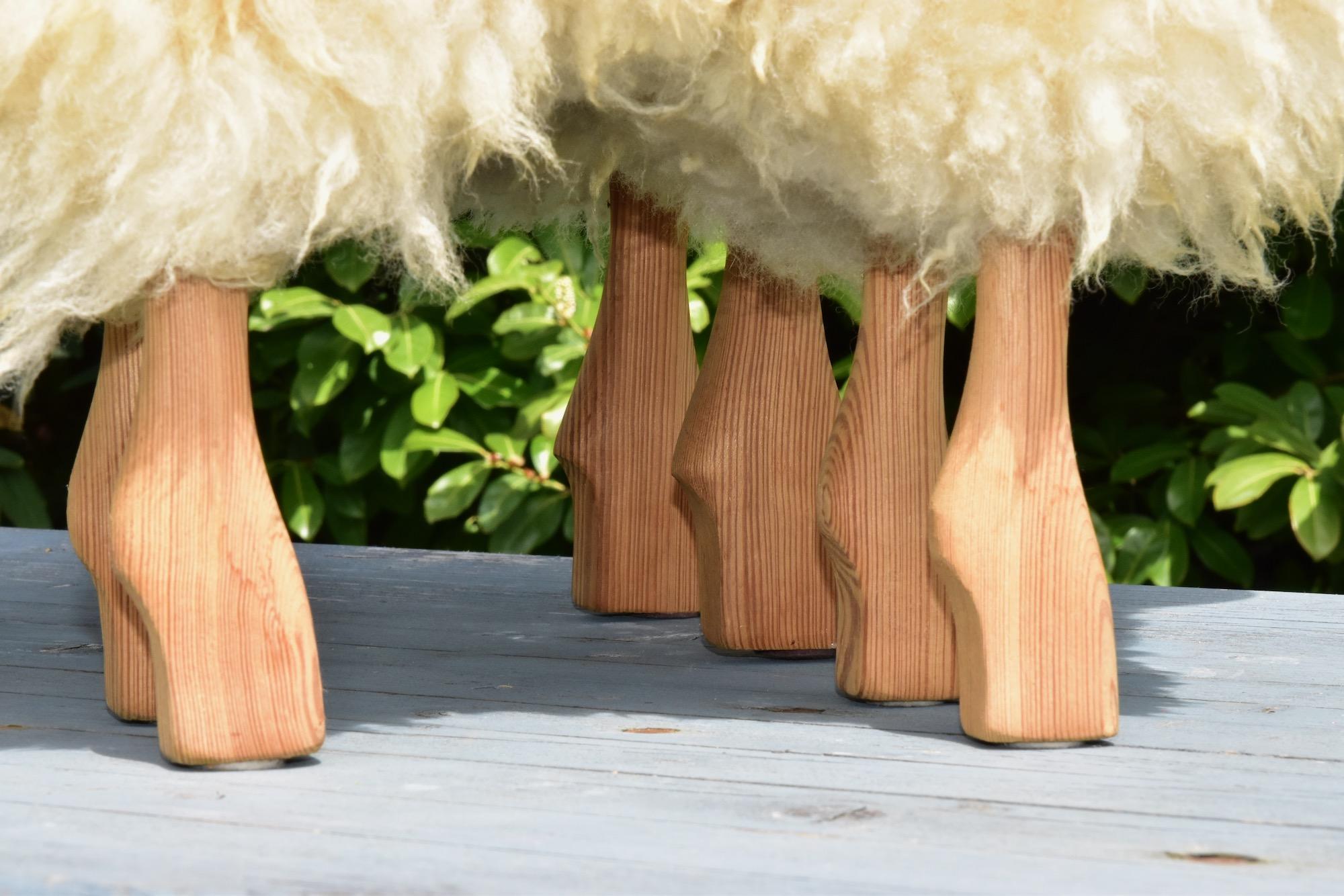 Set of Two Wool Sheeps Sculpture by Hans-Peter Krafft for Meier Germany 1