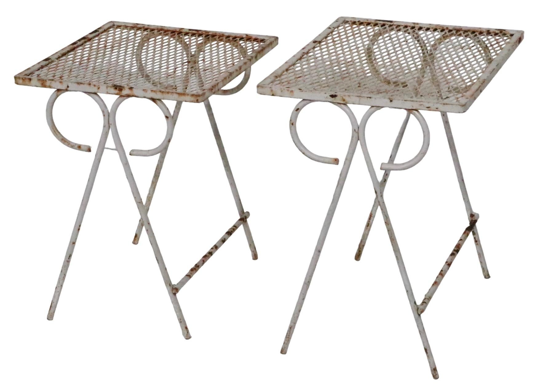 Set of Two Wrought Iron Nesting Tables by Tempestini for Salterini, circa 1950s For Sale 8