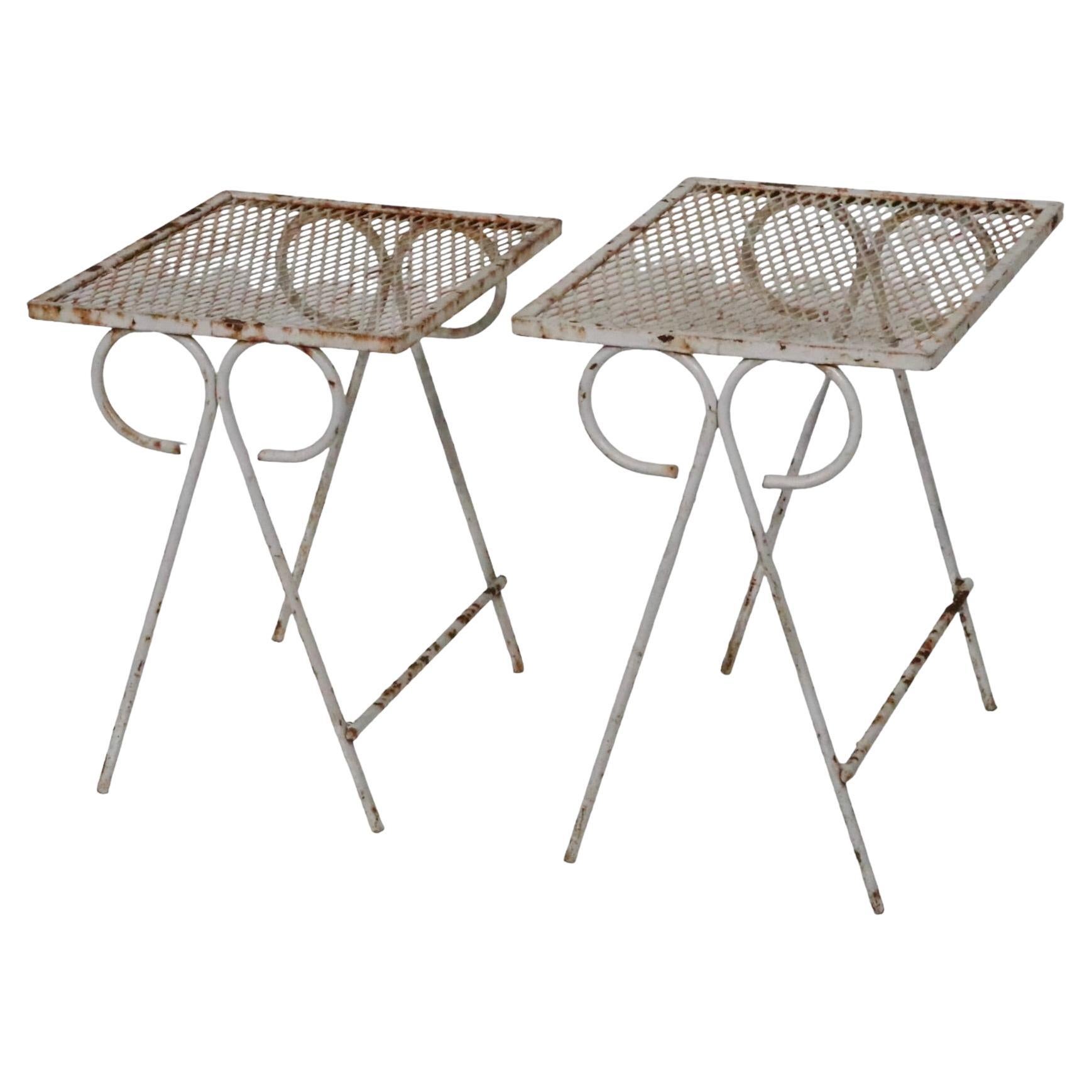 Set of Two Wrought Iron Nesting Tables by Tempestini for Salterini, circa 1950s For Sale