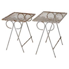 Set of Two Wrought Iron Nesting Tables by Tempestini for Salterini, circa 1950s