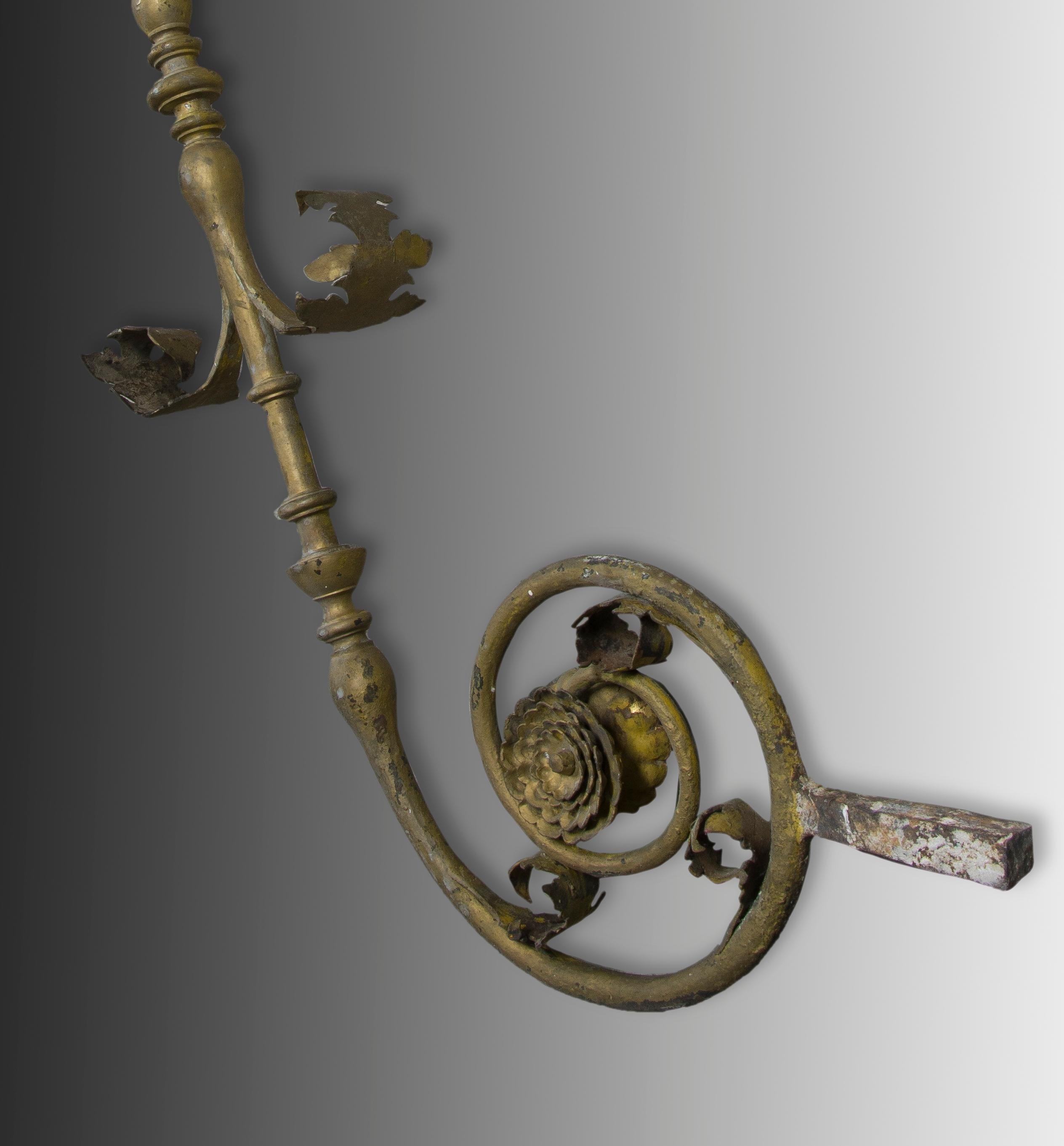 Set of Two wrought Iron Supports, 16th-17th Century In Good Condition In Madrid, ES