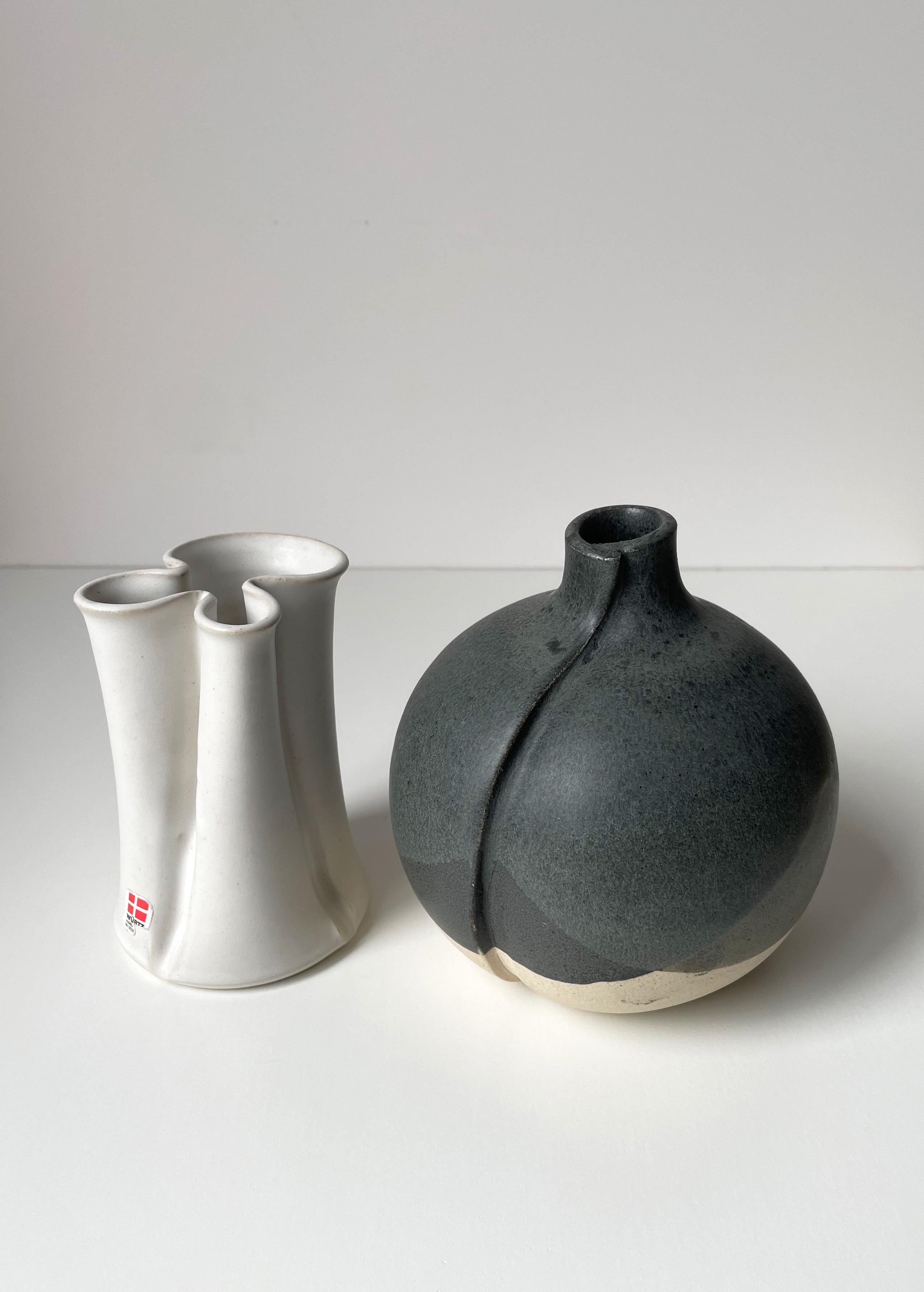 Satz von zwei dänischen organischen modernen Keramikvasen, Würtz, 1980er Jahre (Skandinavische Moderne) im Angebot