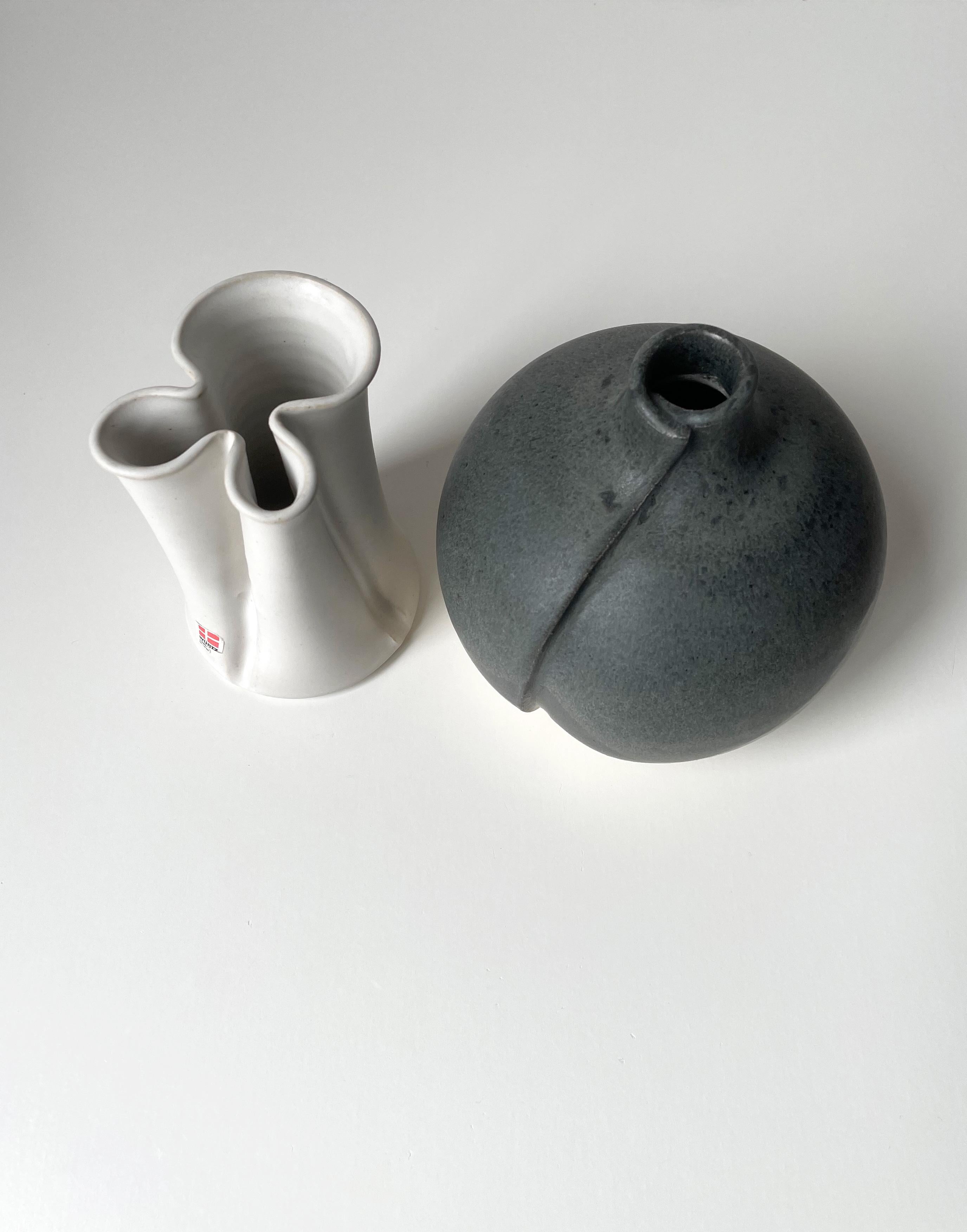 Fait main Ensemble de deux vases danois en céramique organique moderne, Würtz, années 1980 en vente