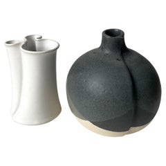 Set of Two Danish Organic Modern Ceramic Vases, Würtz, 1980s