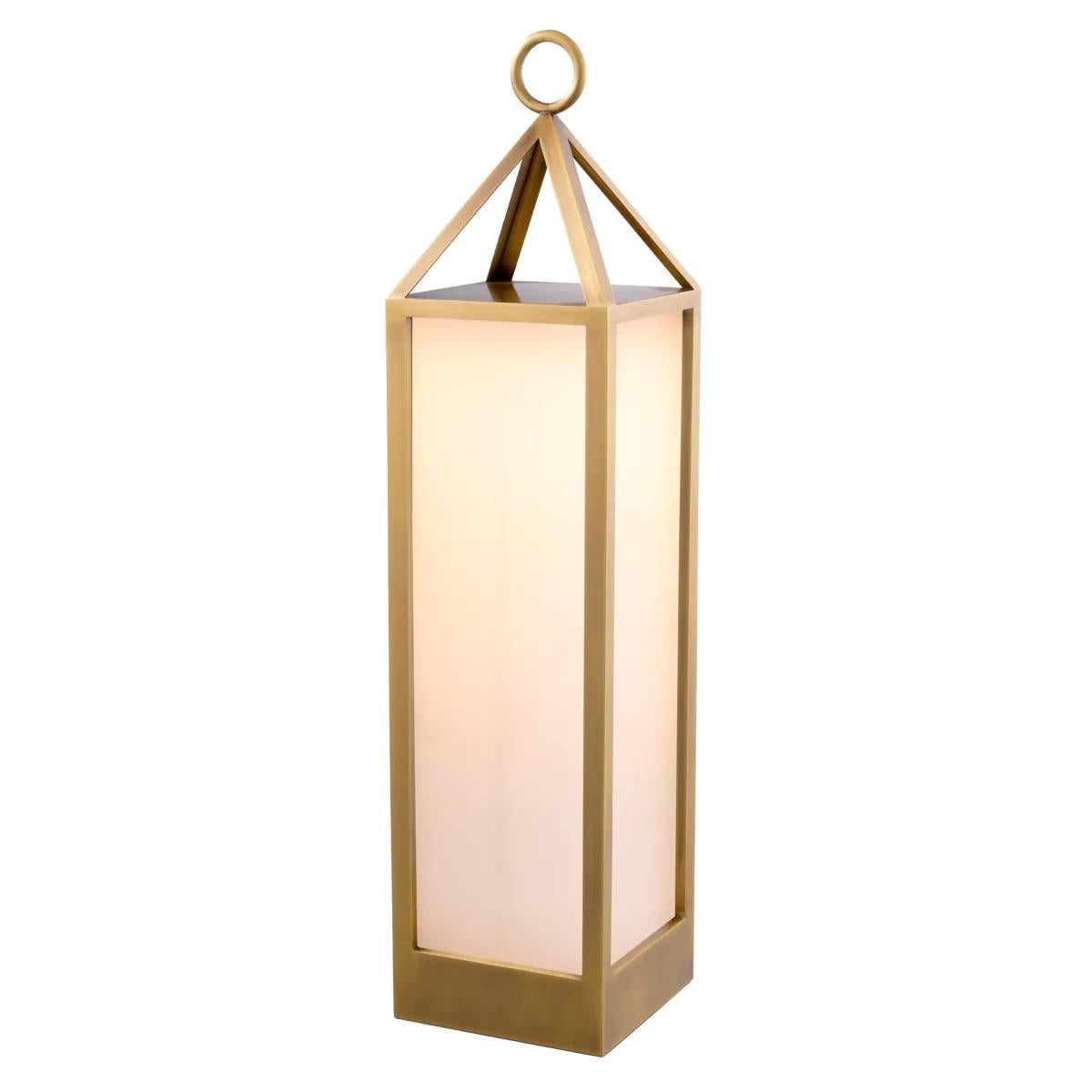 Satz von zwei XL-Lampenmodulen für den Außenbereich, Oberfläche Messing antik, weißes Glas. (Französisch) im Angebot
