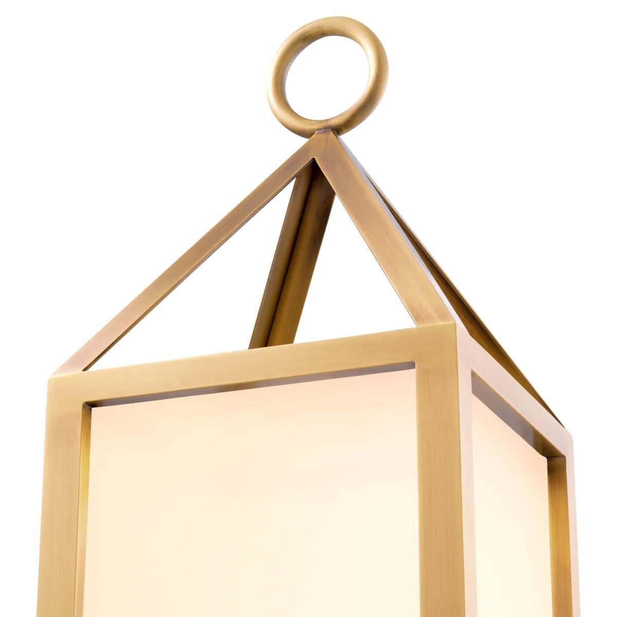 Satz von zwei XL-Lampenmodulen für den Außenbereich, Oberfläche Messing antik, weißes Glas. im Zustand „Neu“ im Angebot in Saint-Ouen, FR