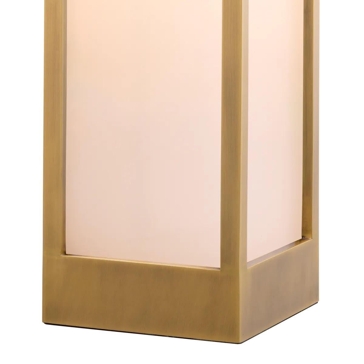 Satz von zwei XL-Lampenmodulen für den Außenbereich, Oberfläche Messing antik, weißes Glas. (21. Jahrhundert und zeitgenössisch) im Angebot
