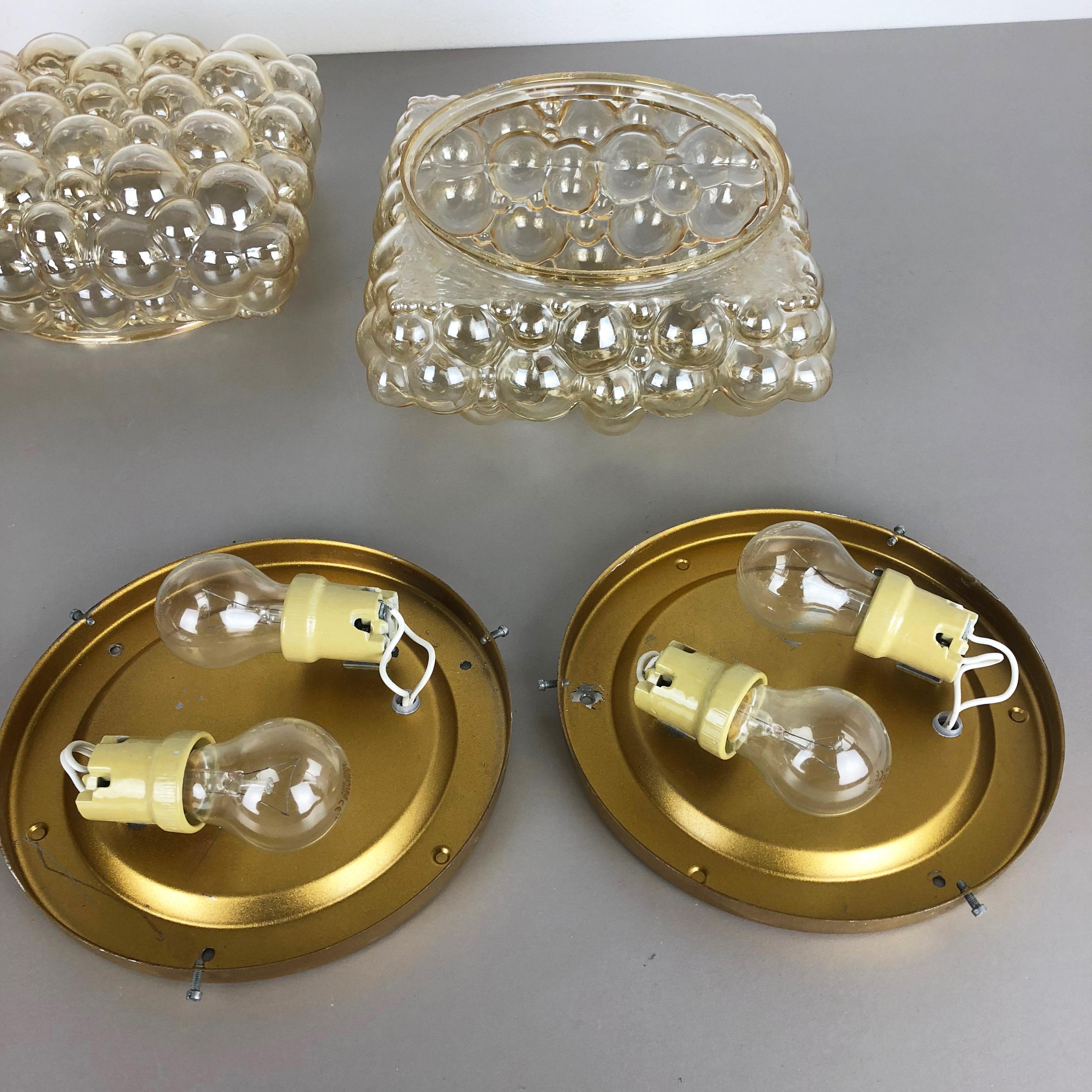 Set of Two xxl Glass Wall Lights Sconces by Helena Tynell for Glashütte Limburg 11