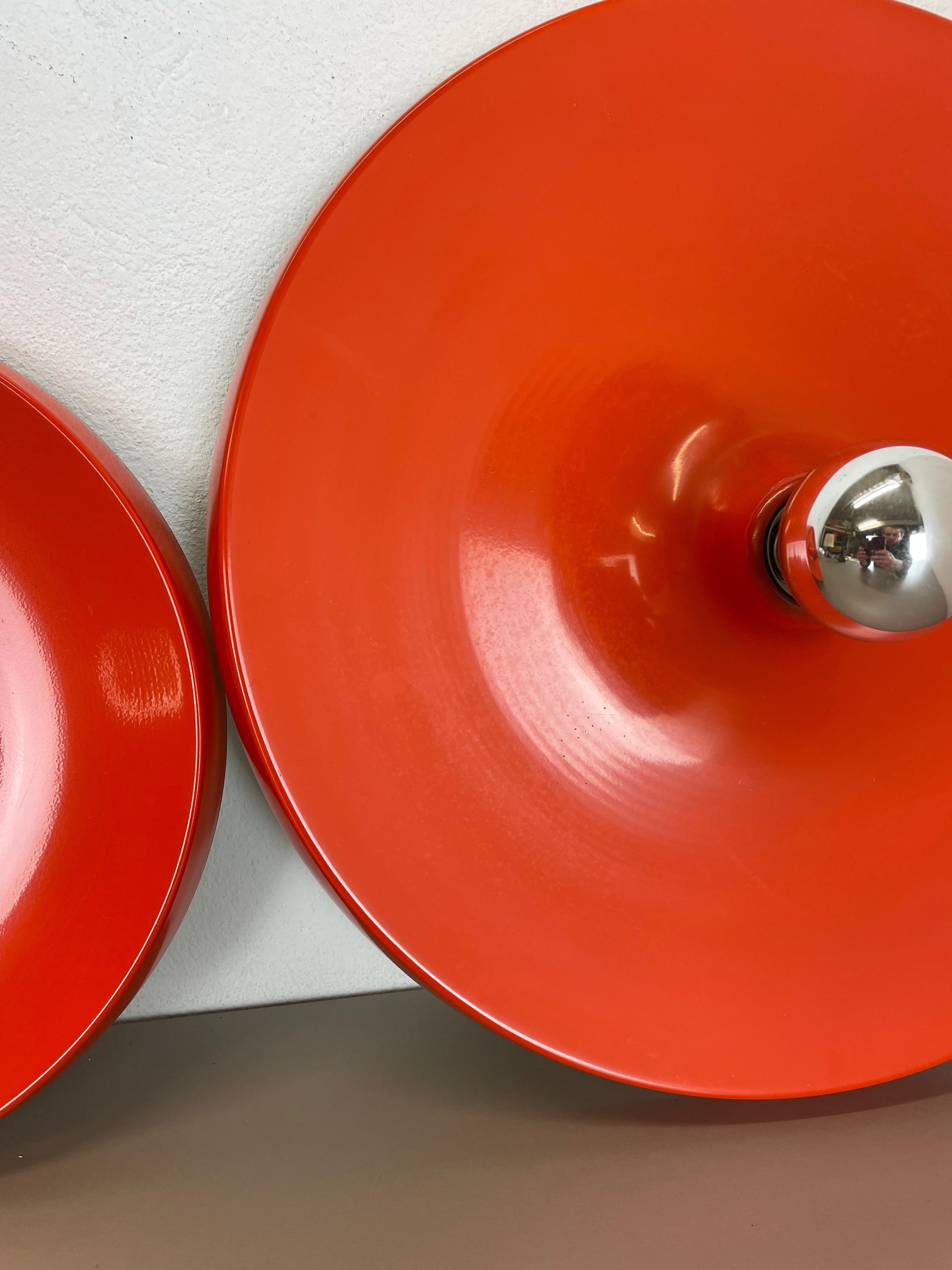 Set of Two Charlotte Perriand Style Disc Wall Light by Honsel Attr., Germany 70s For Sale 6