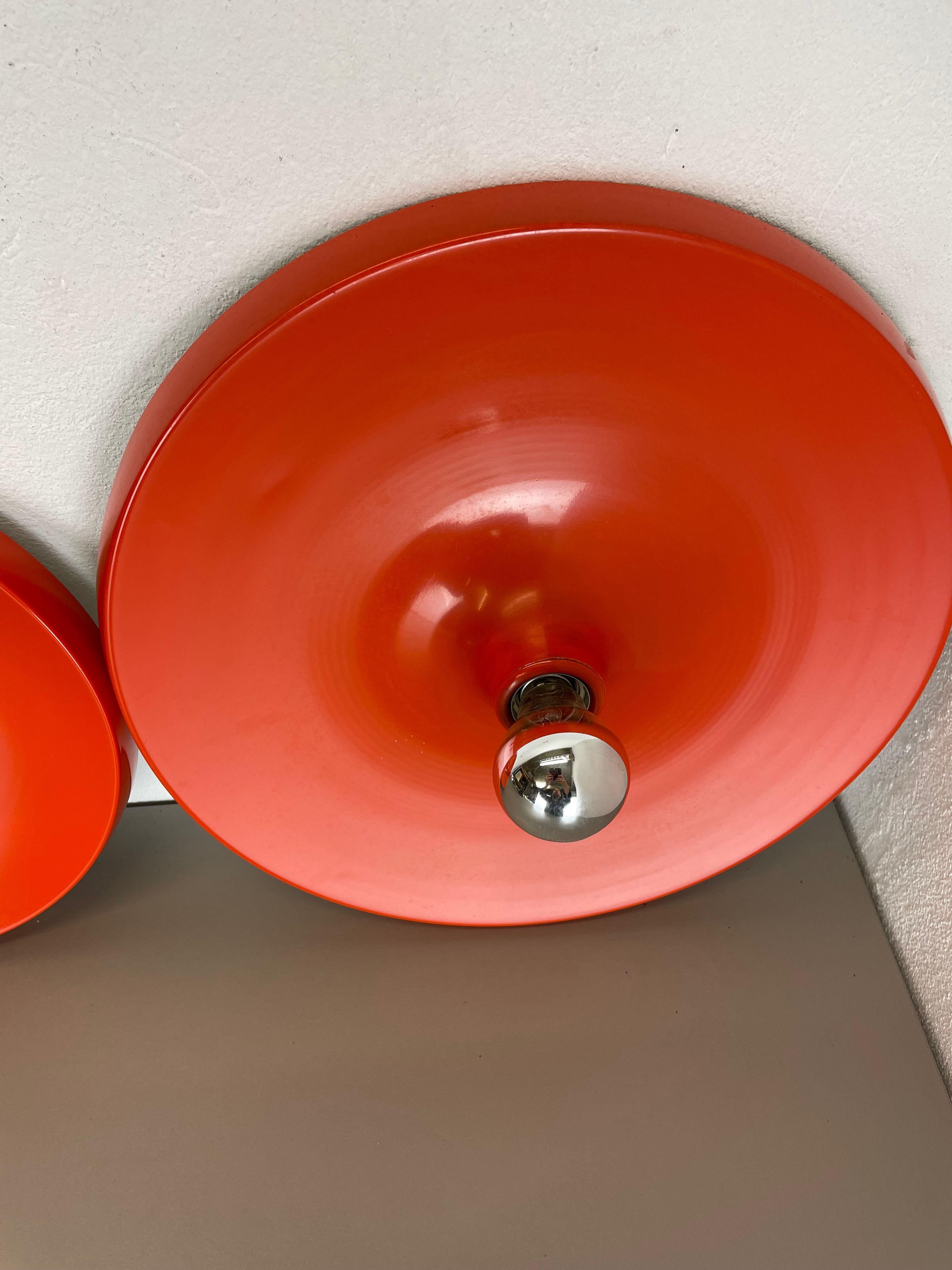 Set of Two Charlotte Perriand Style Disc Wall Light by Honsel Attr., Germany 70s For Sale 9
