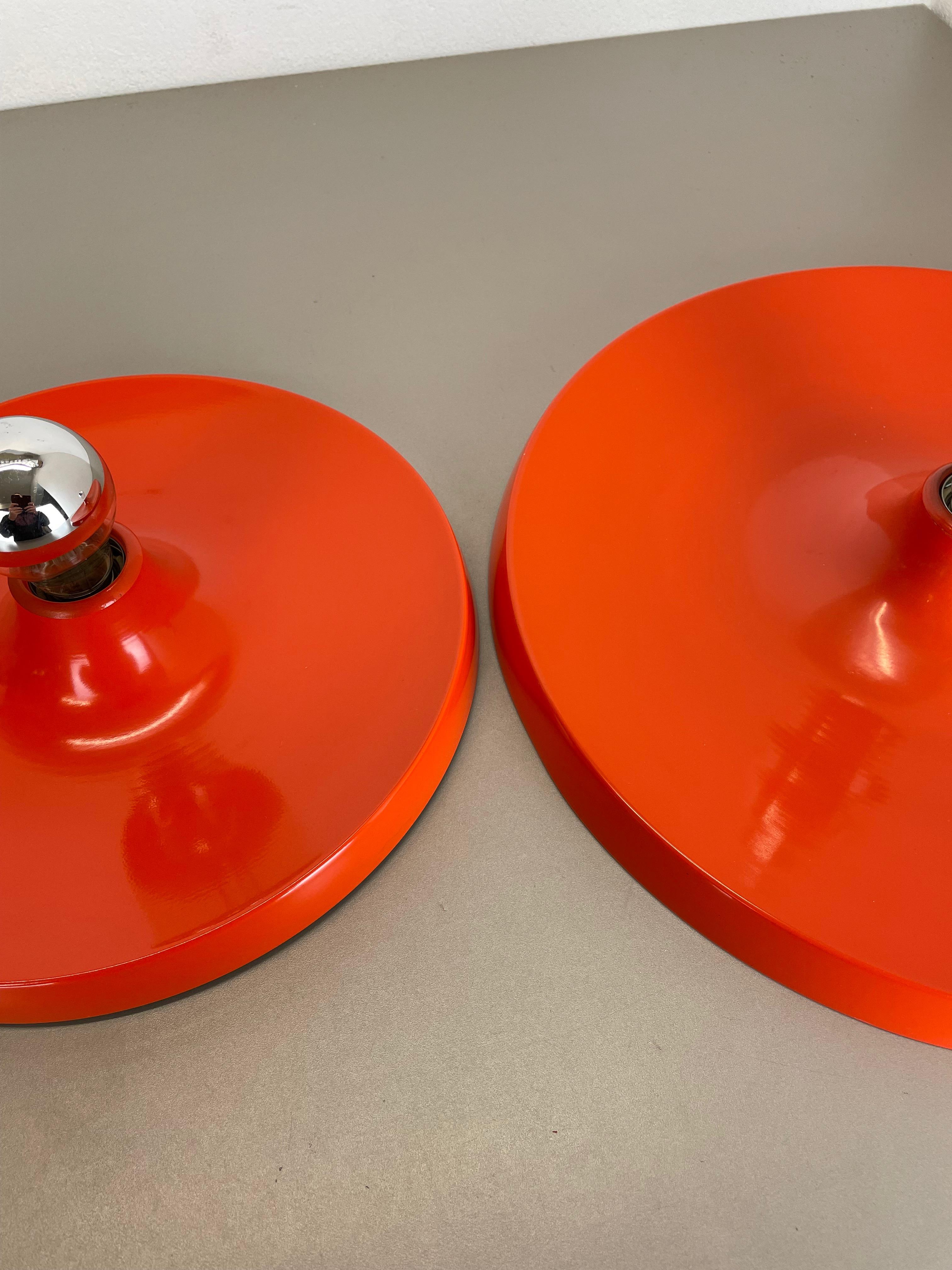 20th Century Set of Two Charlotte Perriand Style Disc Wall Light by Honsel Attr., Germany 70s For Sale