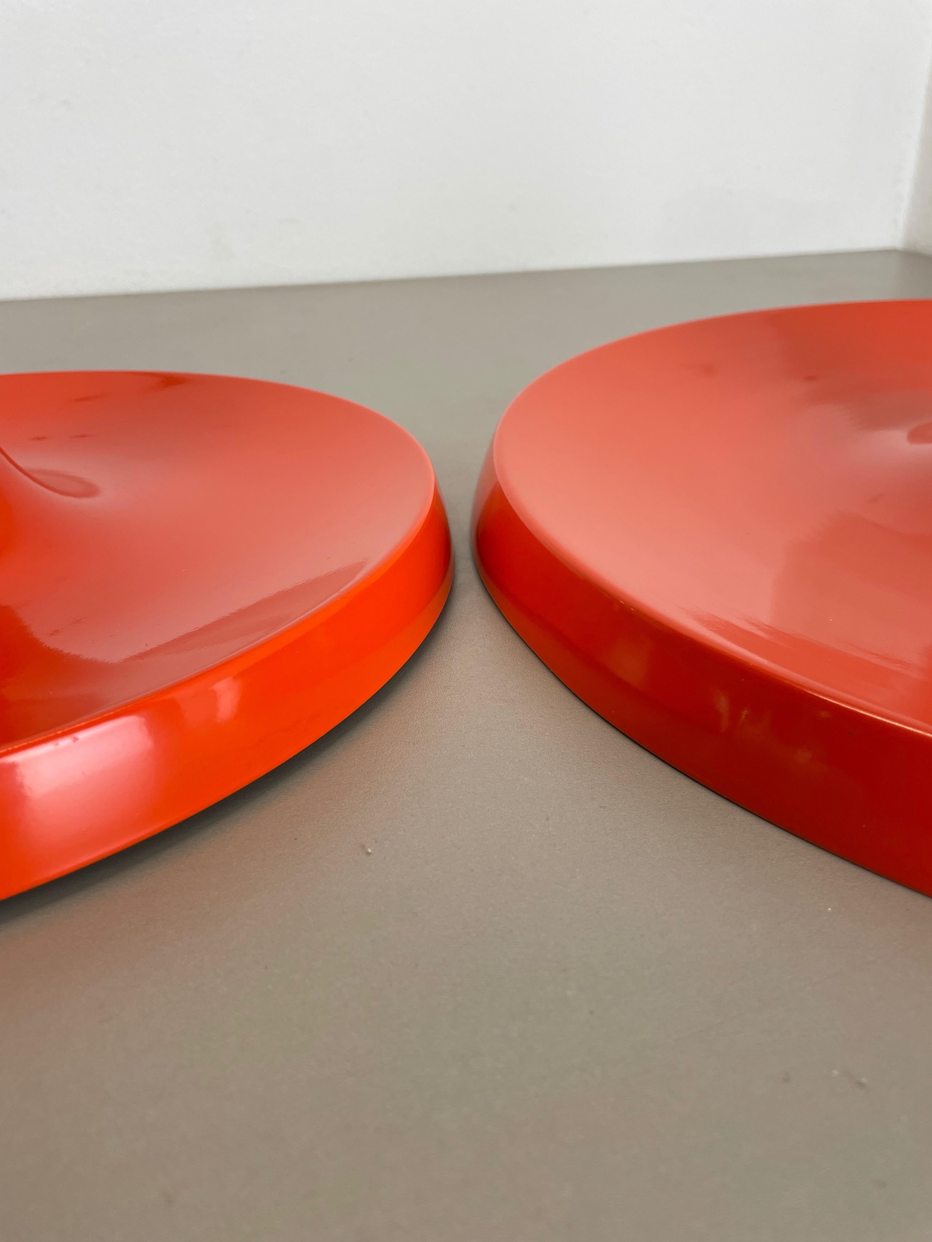 Metal Set of Two Charlotte Perriand Style Disc Wall Light by Honsel Attr., Germany 70s For Sale