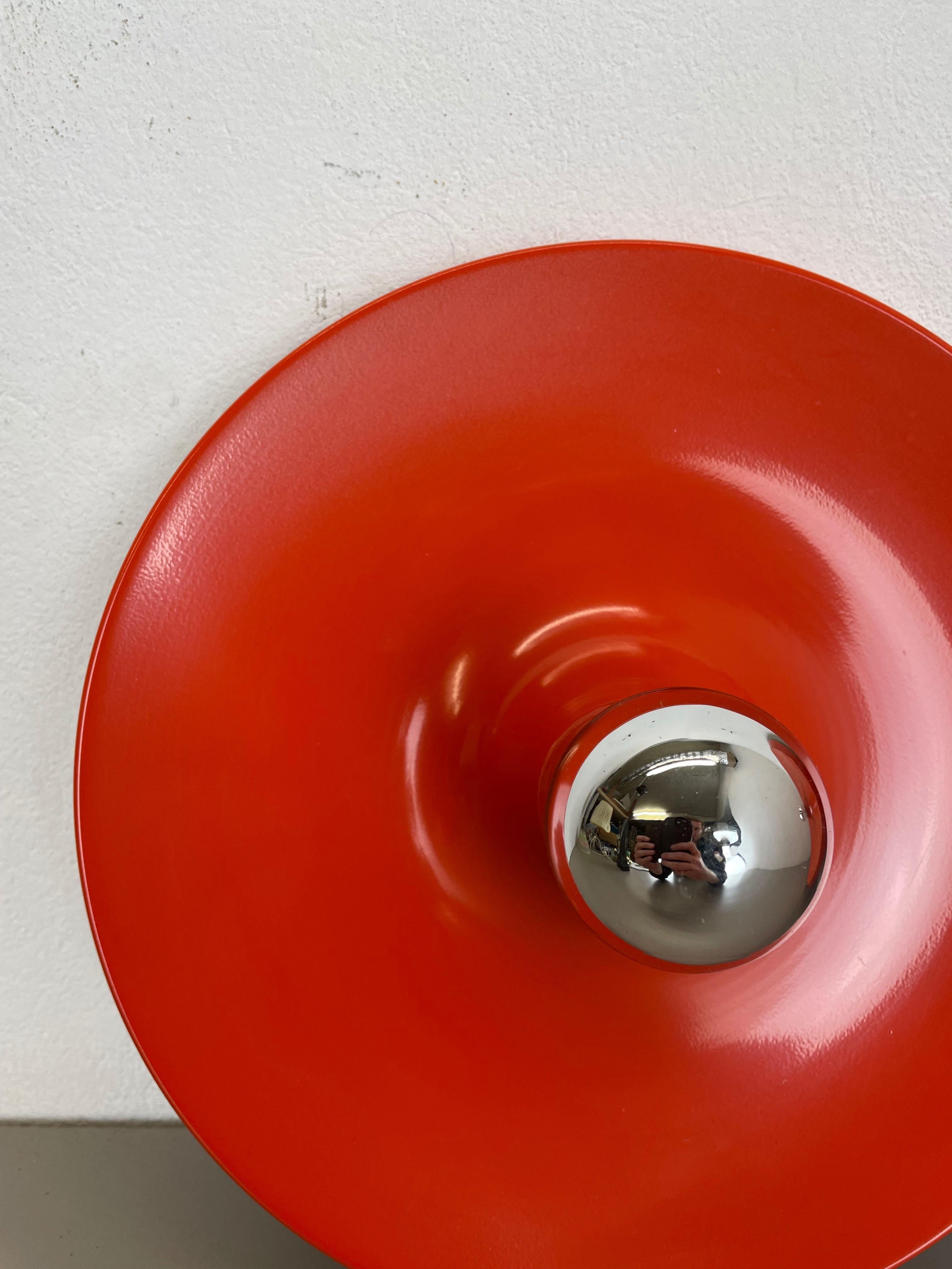 Set of Two Charlotte Perriand Style Disc Wall Light by Honsel Attr., Germany 70s For Sale 3