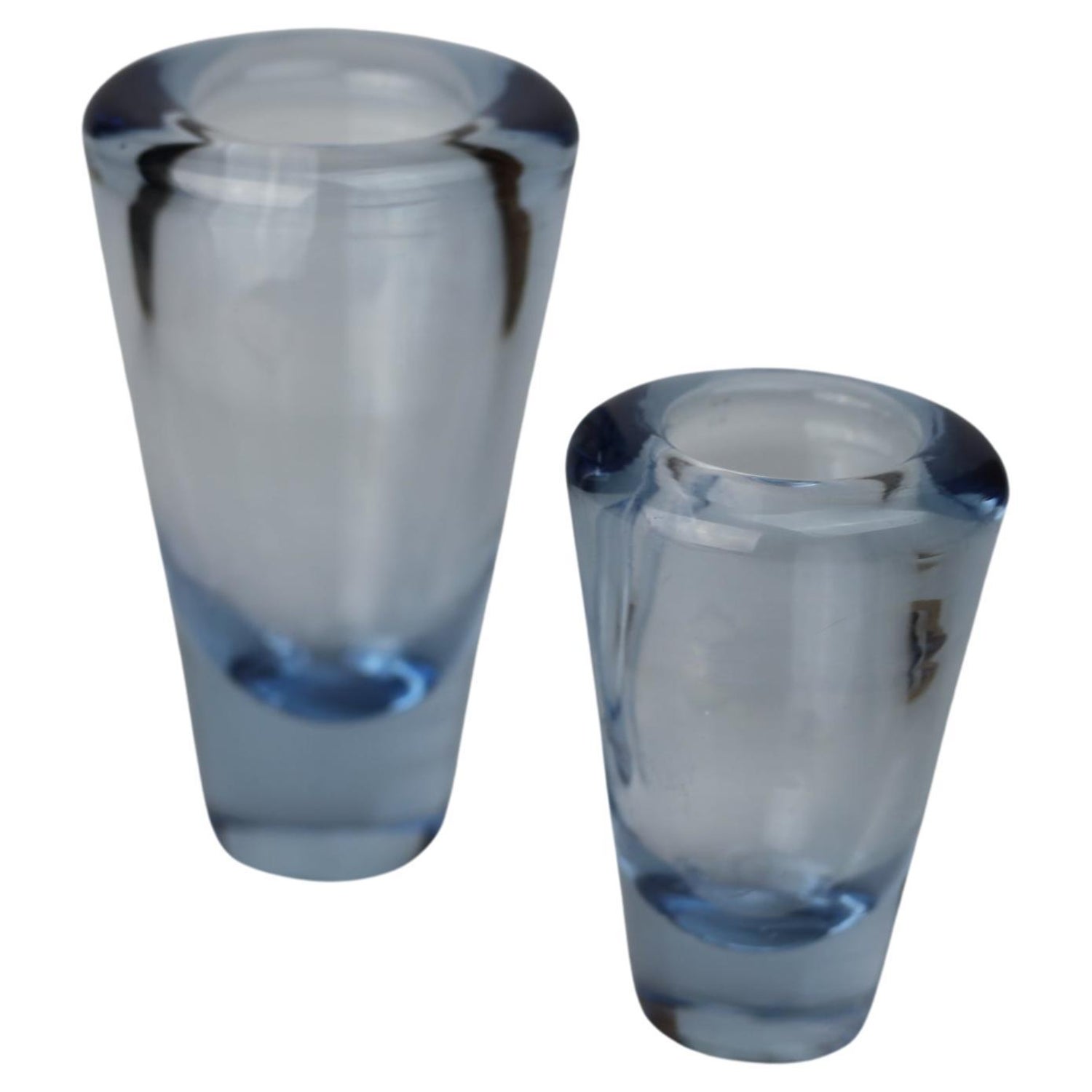 Set of 'Umanak' Blue Glass Vase by Per Lutken for Holmegaard, Signed For  Sale at 1stDibs
