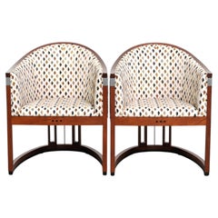 Set of unique Art Deco design armchairs with beautiful fabric upholstery