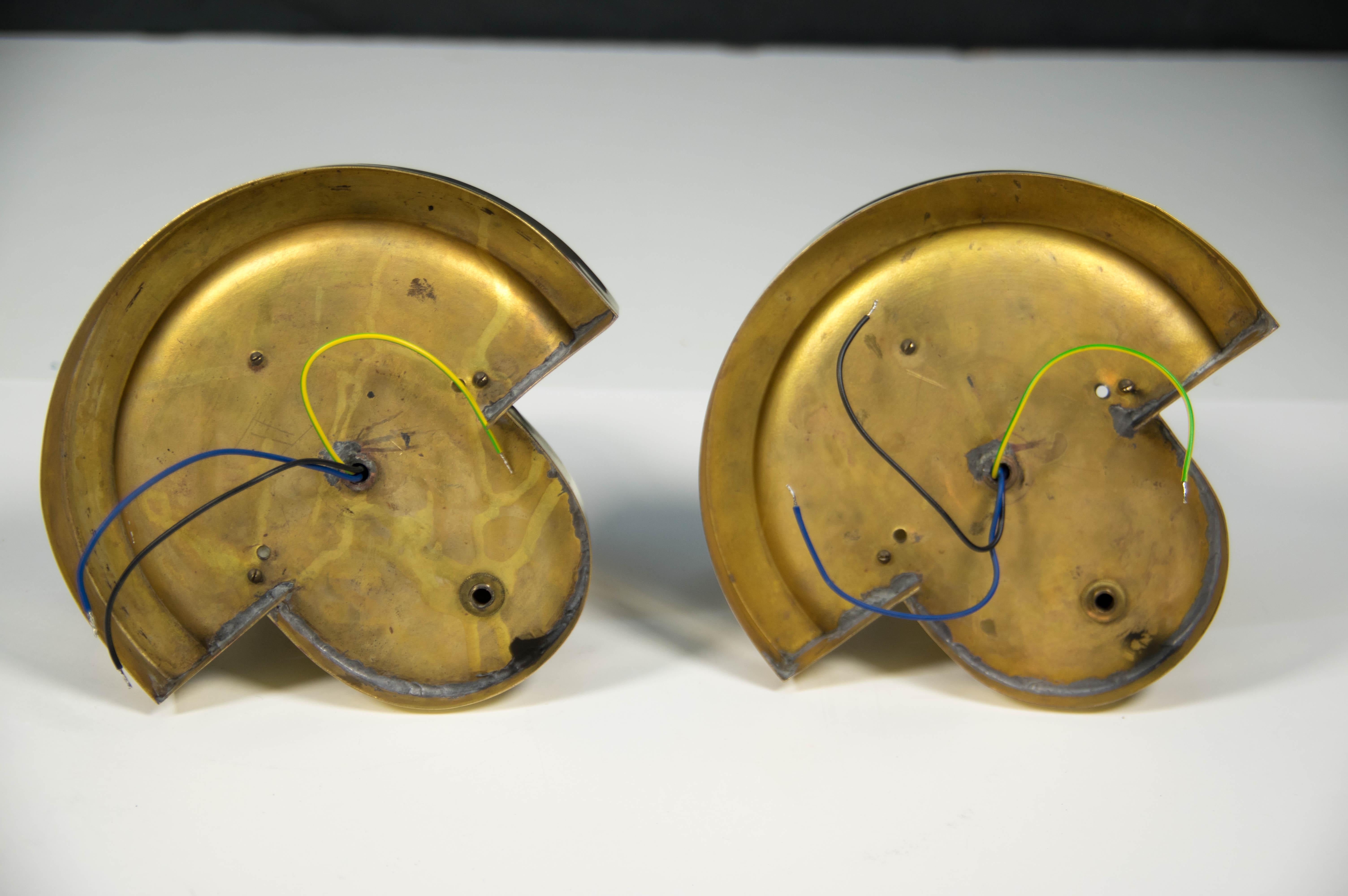 Set di lampade da parete cubistiche in ottone, anni '20 in vendita 4