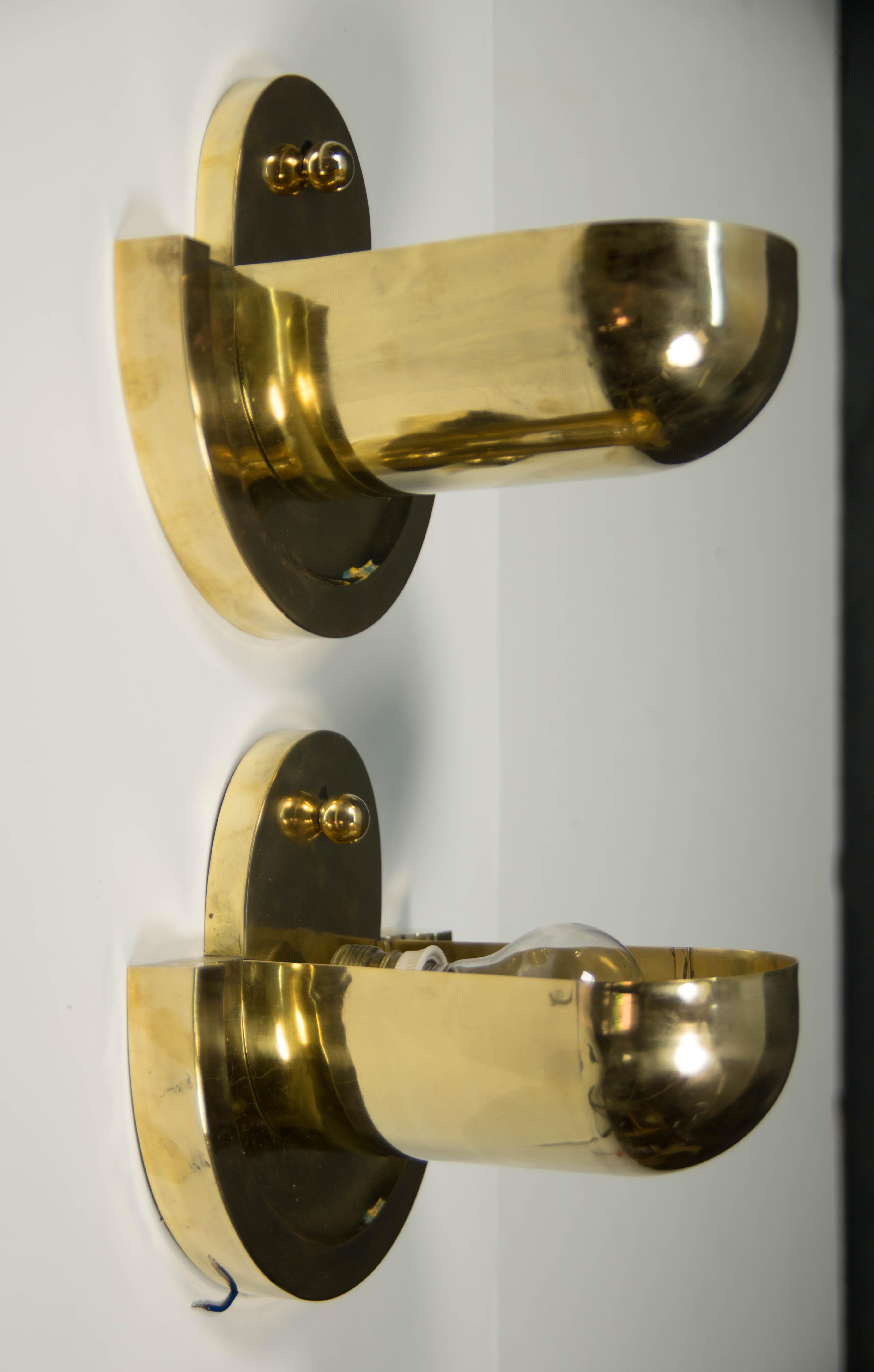 Set di lampade da parete cubistiche in ottone, anni '20 in vendita 6