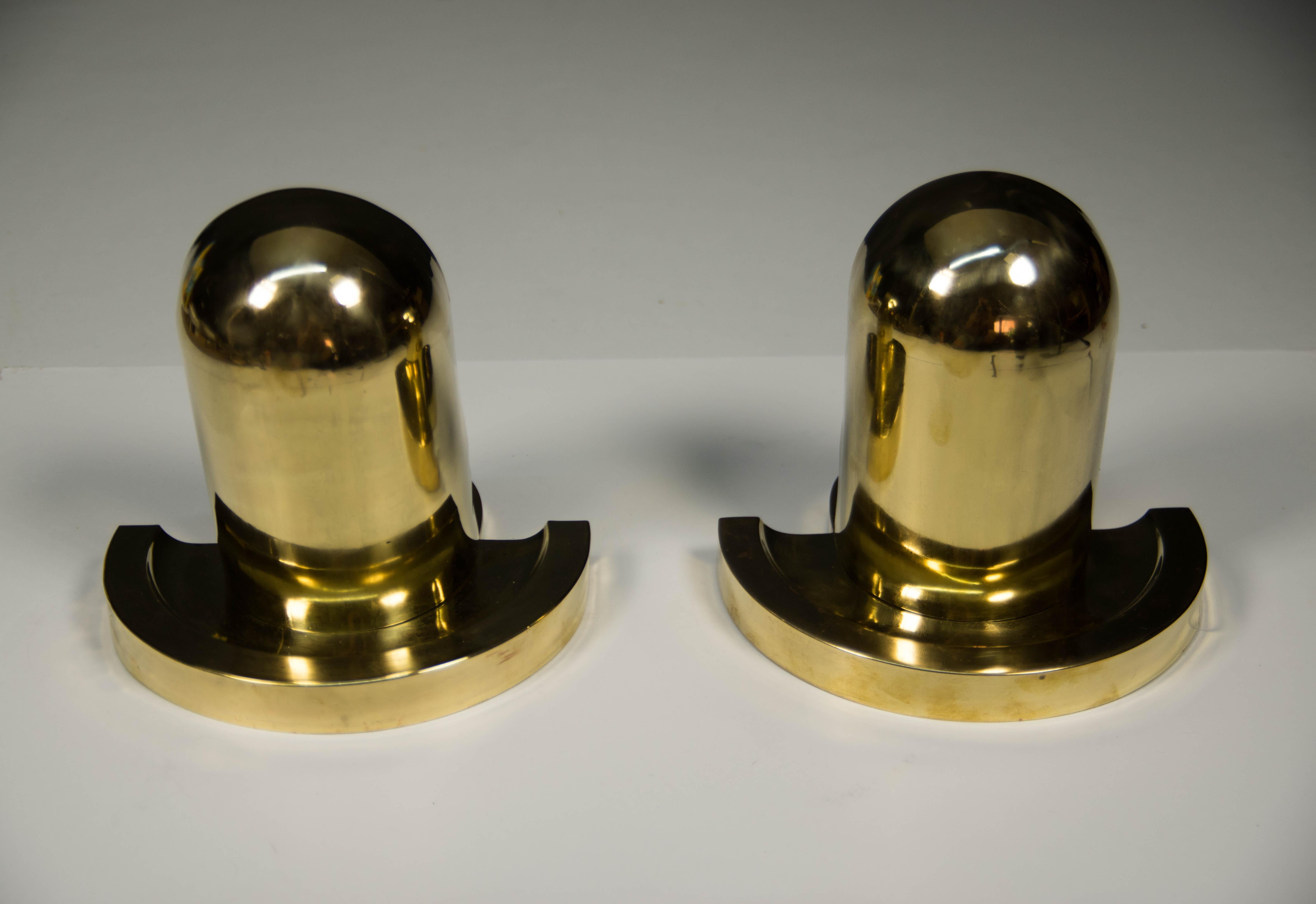 Ottone Set di lampade da parete cubistiche in ottone, anni '20 in vendita