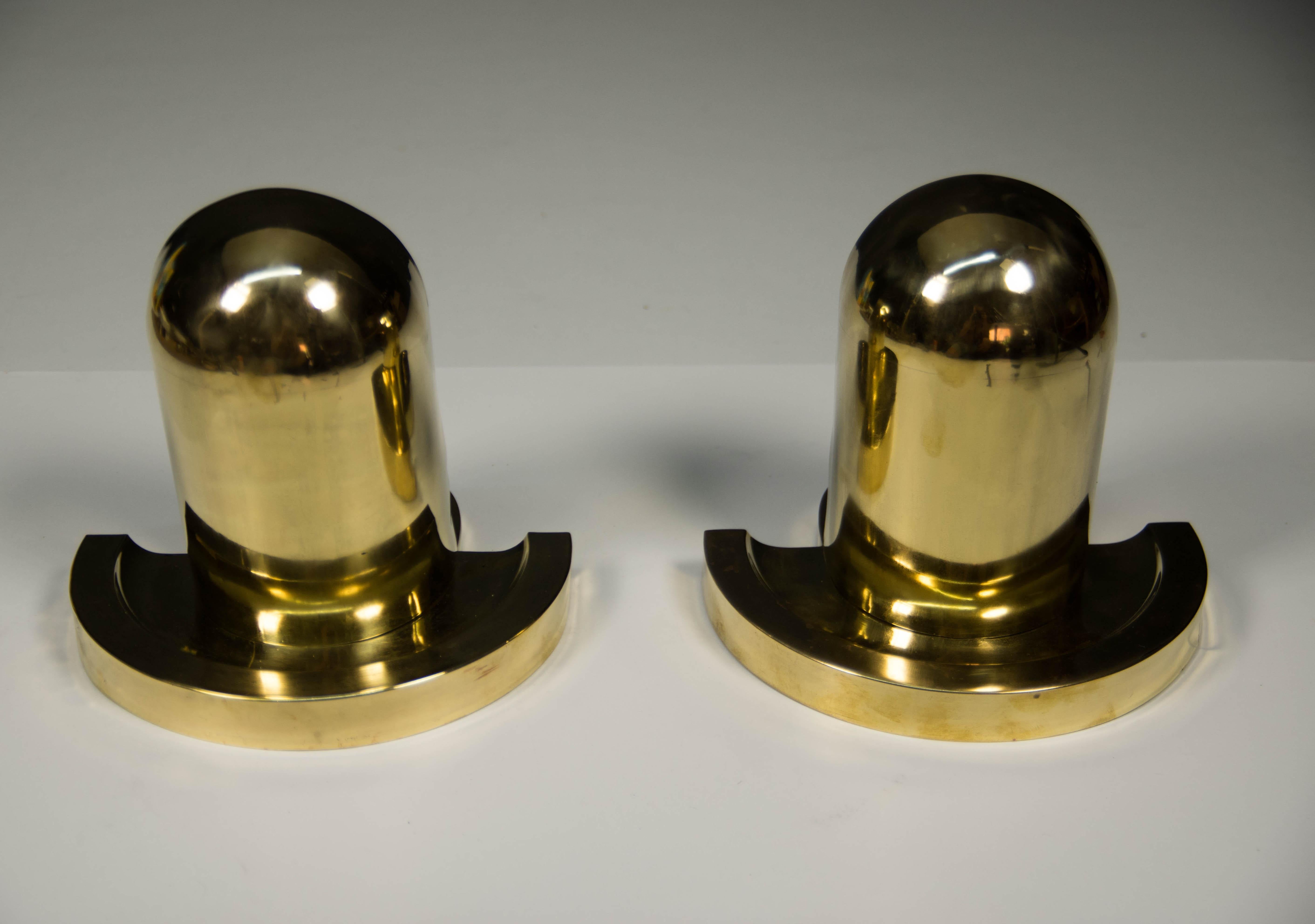 Set of Unique Cubistic Brass Wall Lamps, 1920s For Sale 2