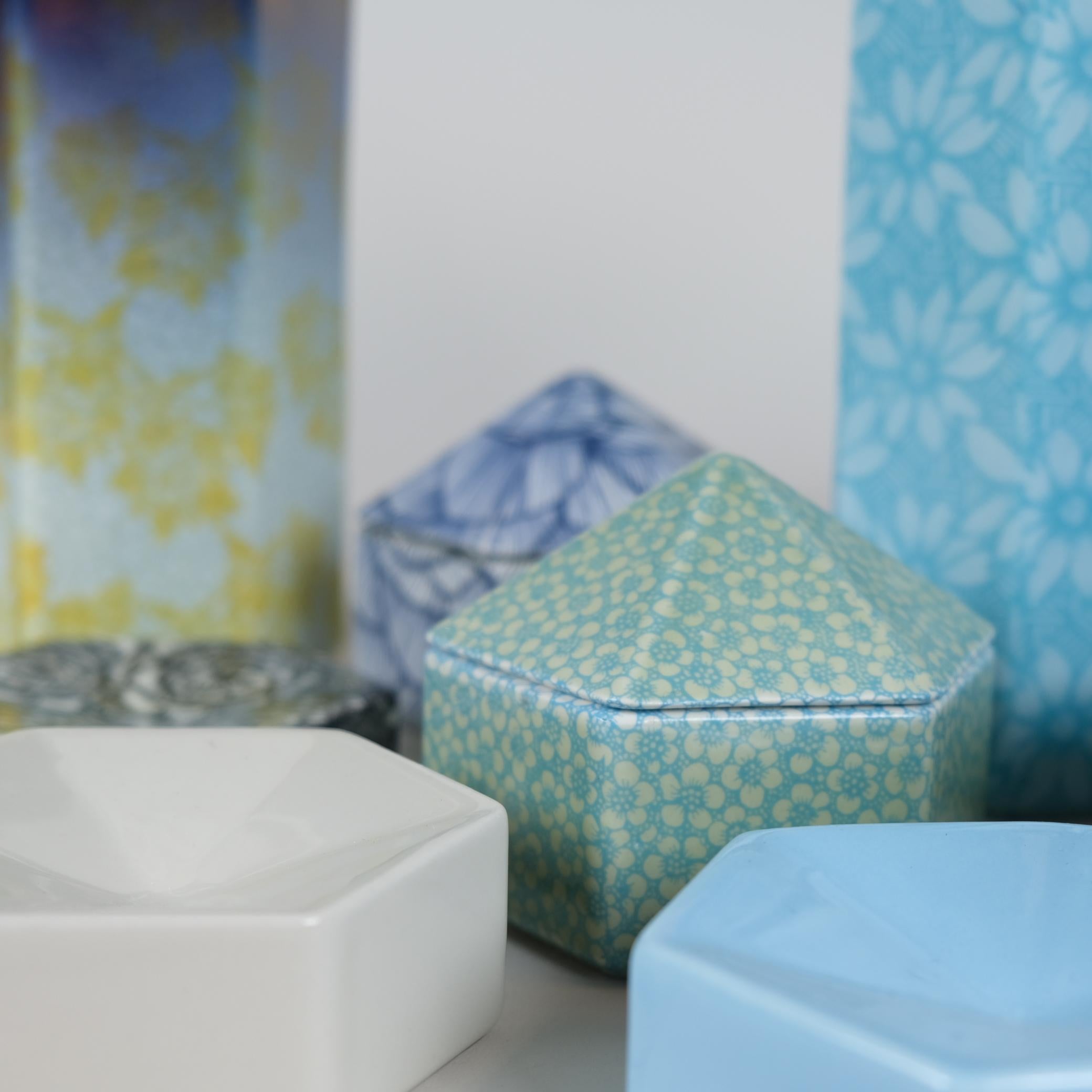 Finnish Set of Unique Hexagon Ceramic Objects, Heini Riitahuhta, Arabia Art Departement For Sale