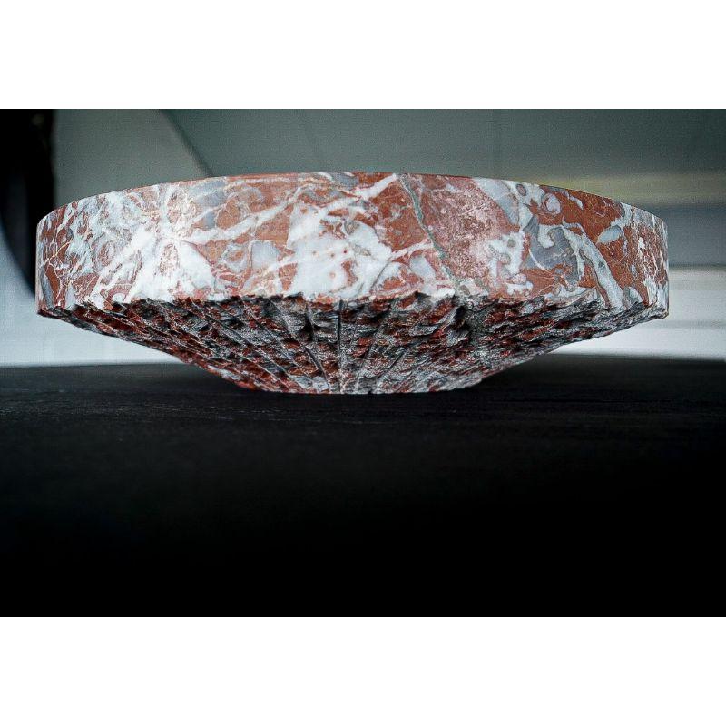 Set of Unique Root Table & Belgian Royal Red Marble Dish by Jeremy Descamps 4