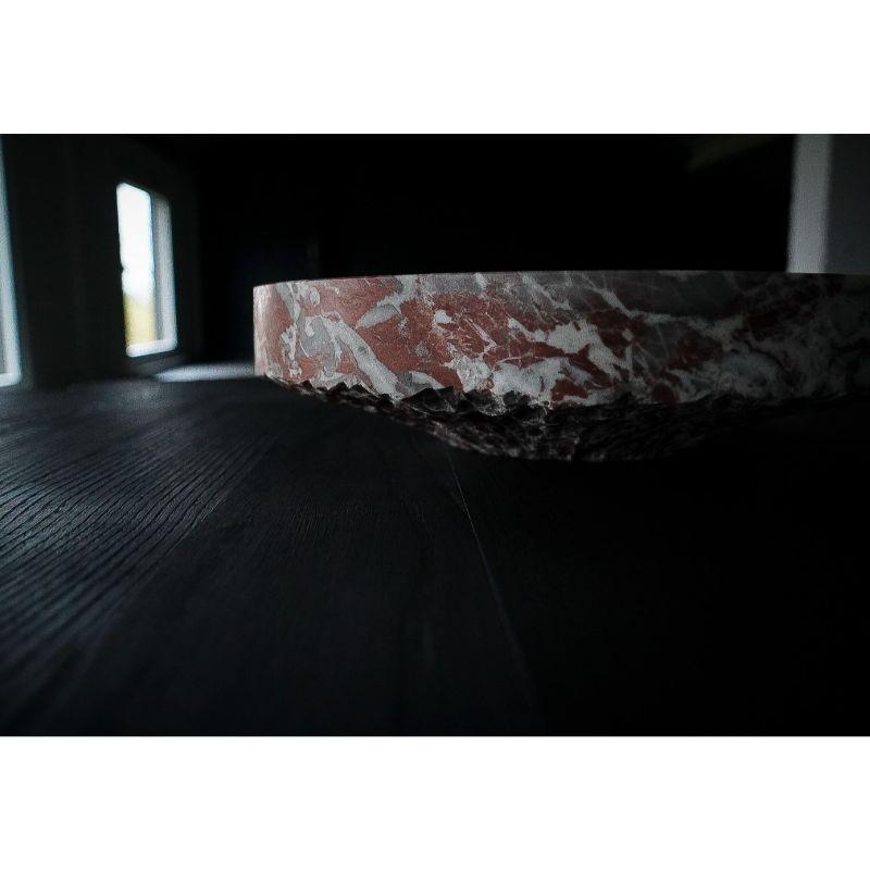 Set of Unique Root Table & Belgian Royal Red Marble Dish by Jeremy Descamps 1