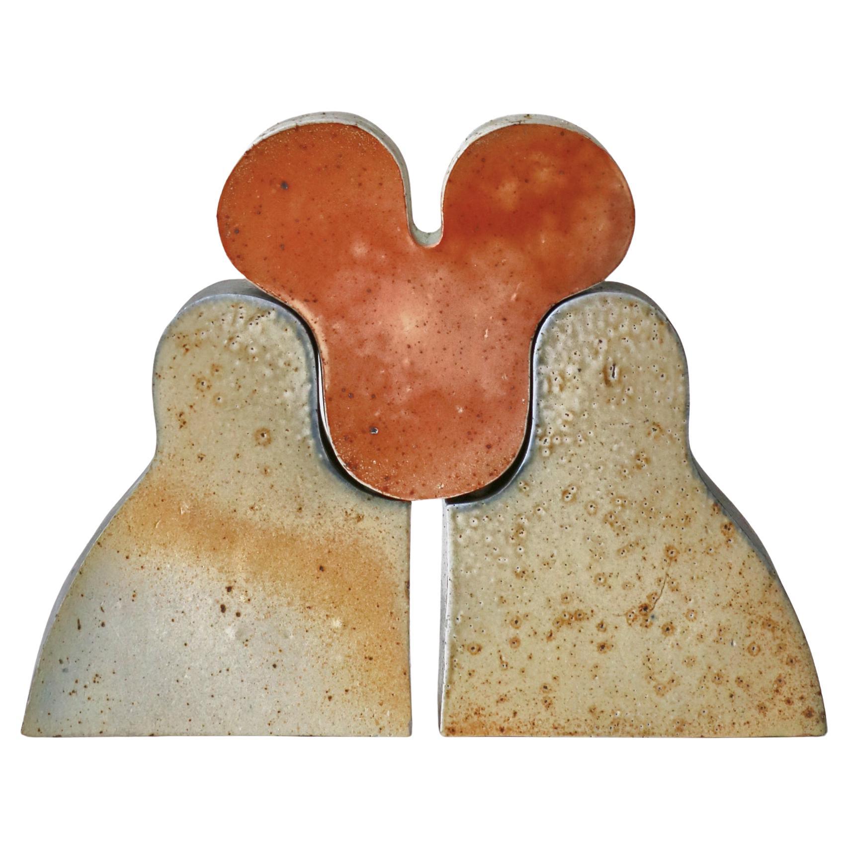 Set of Unique Sculptural Stoneware Vases by Bente Hansen, Denmark, 1970s