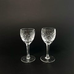 Set of Various Hand-Cut Bohemian Crystal Glasses, 1980s