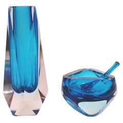 Set of Vase + Ashtray Mandruzzato, Goccia Italy, 1970s
