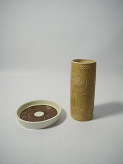 Set of Vase / Plate "Sarek" by Olle Alberius, Sweden 1960s