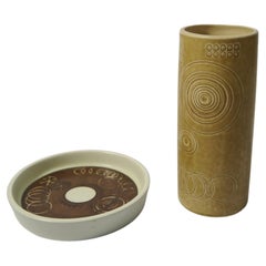 Juego de Jarrón / Plato "Sarek" de Olle Alberius, Suecia Años 60