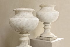 set of vases of white marble - 19th century