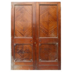 Used Set of Veneered English Victorian Double Doors