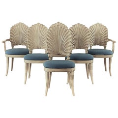 Set of Venetian Grotto Style Scalloped Shell Back Dining Chairs