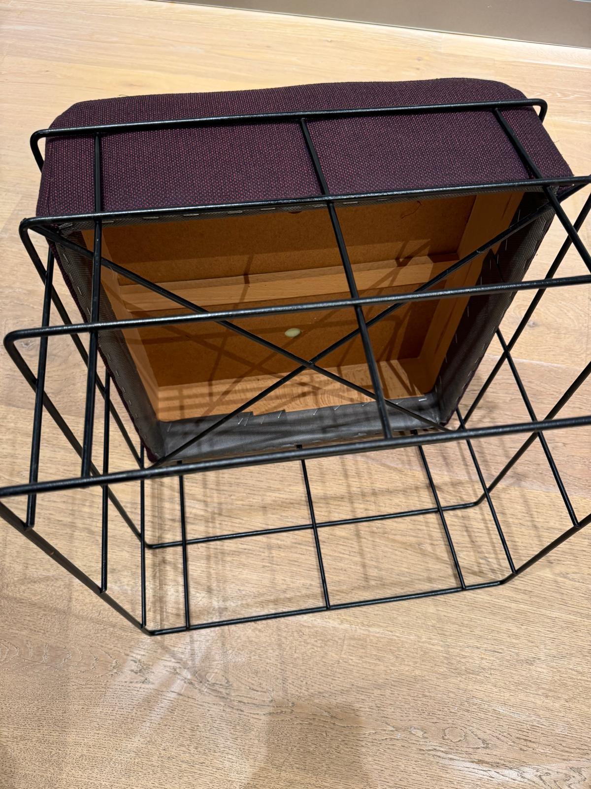 Danish Set of Verner Panton square wire stool and circular wire stool For Sale