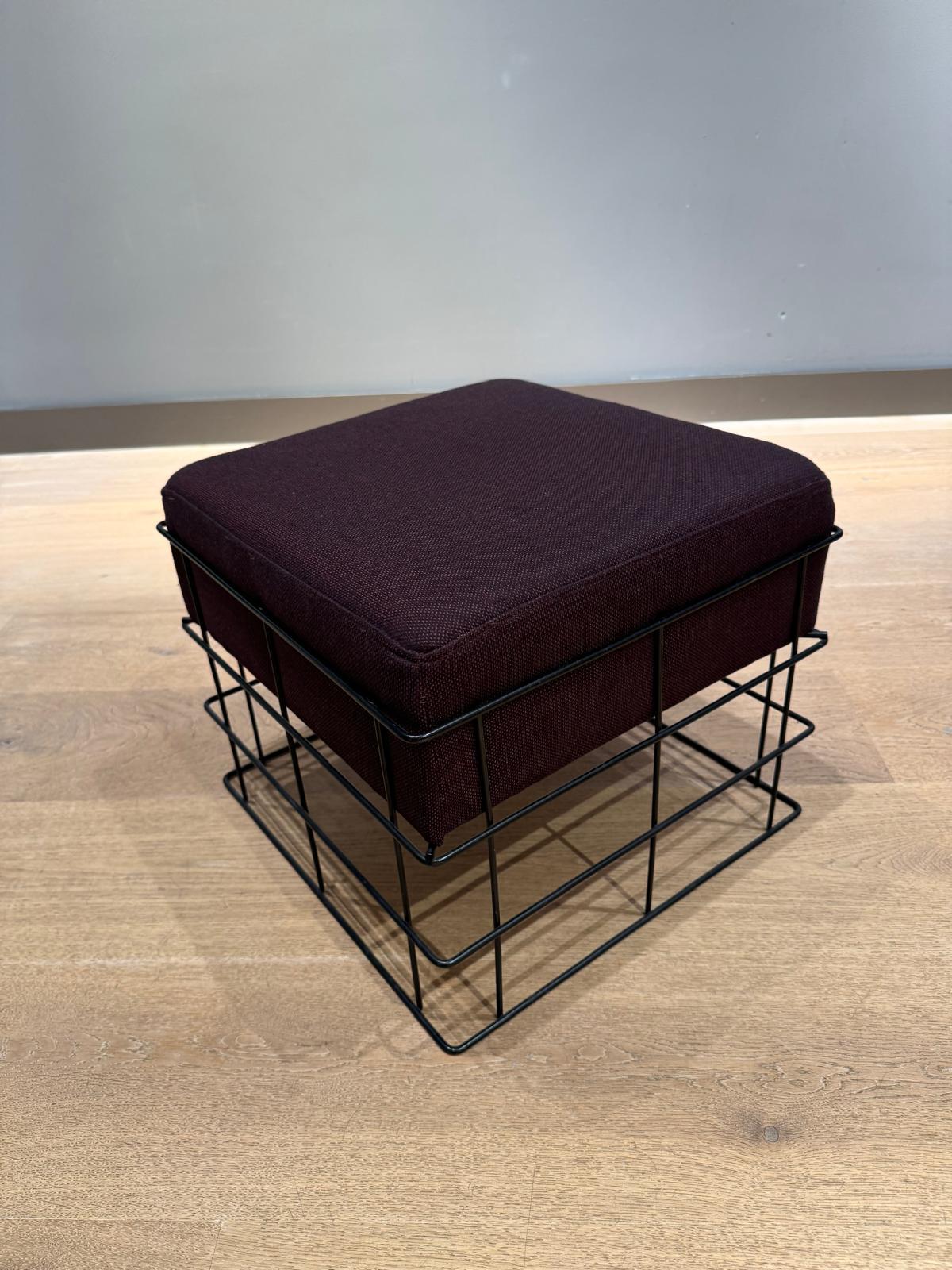 Mid-20th Century Set of Verner Panton square wire stool and circular wire stool For Sale
