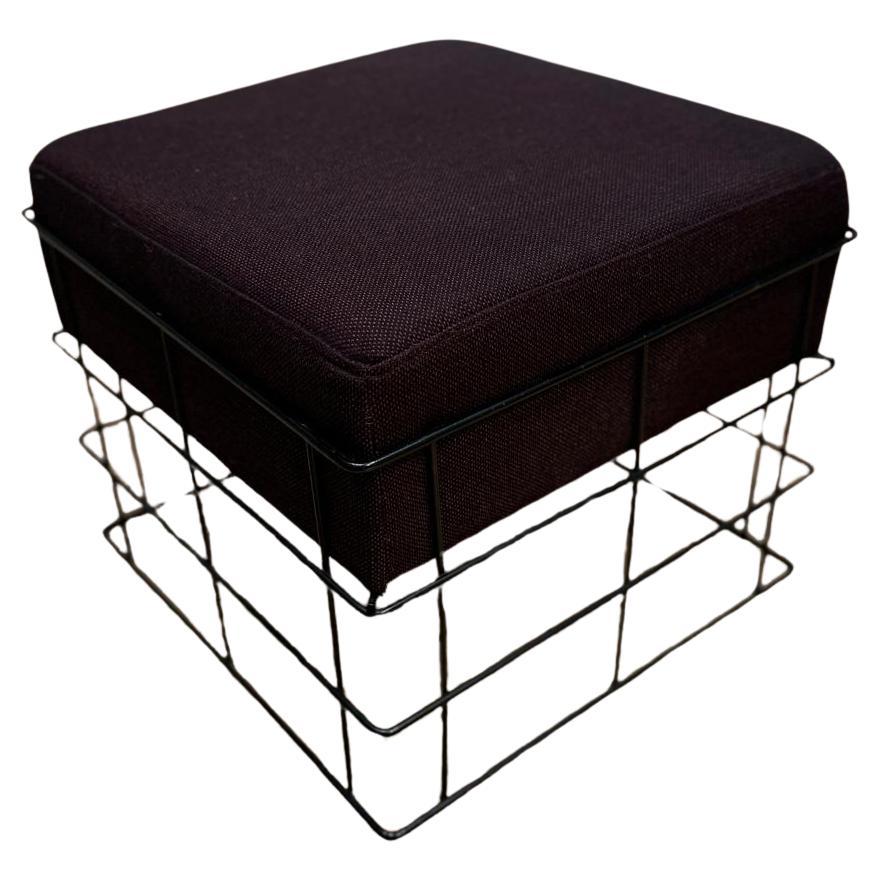 Set of Verner Panton square wire stool and circular wire stool For Sale