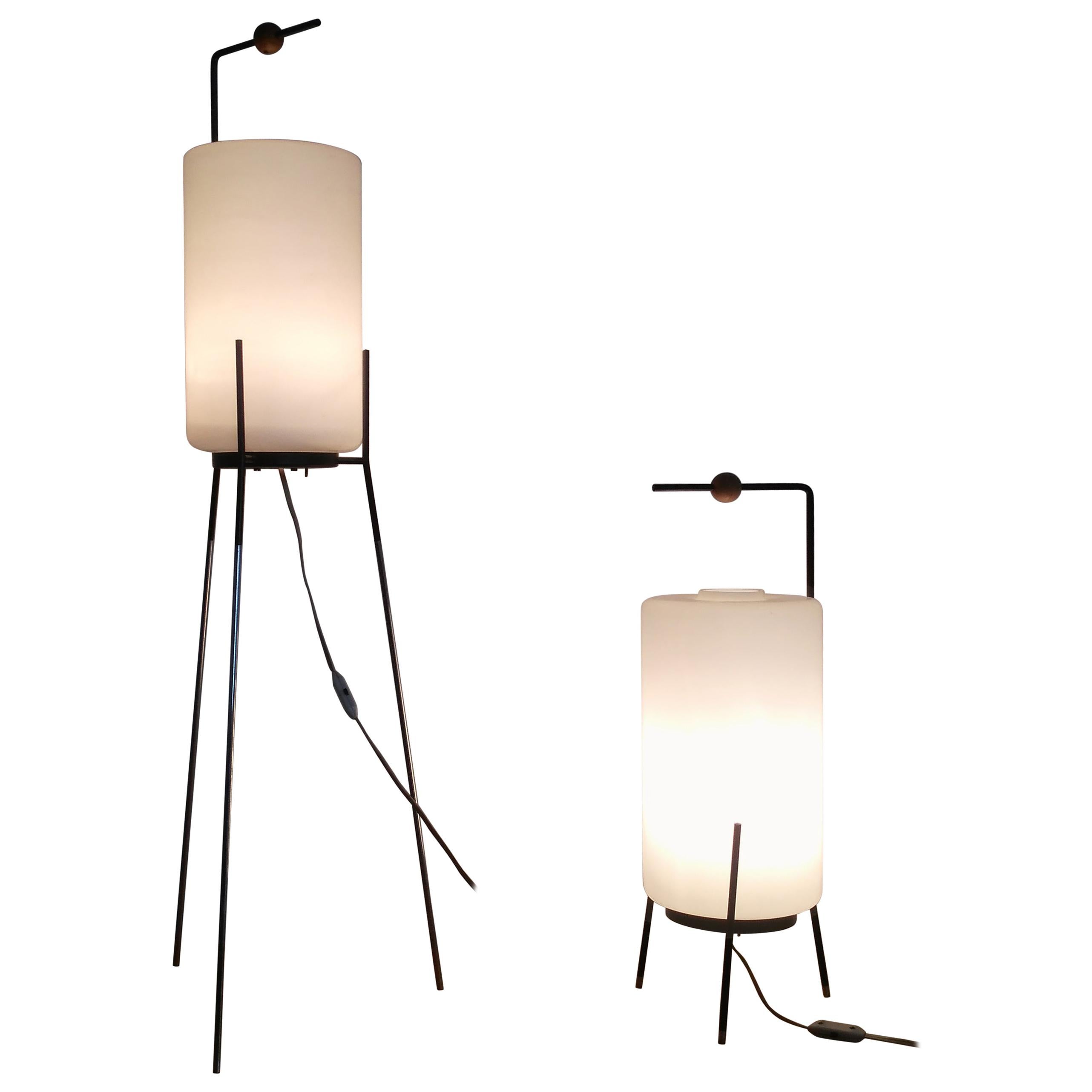 Set of Very Rare Floor Lamps by Josef Hůrka, 1960 For Sale