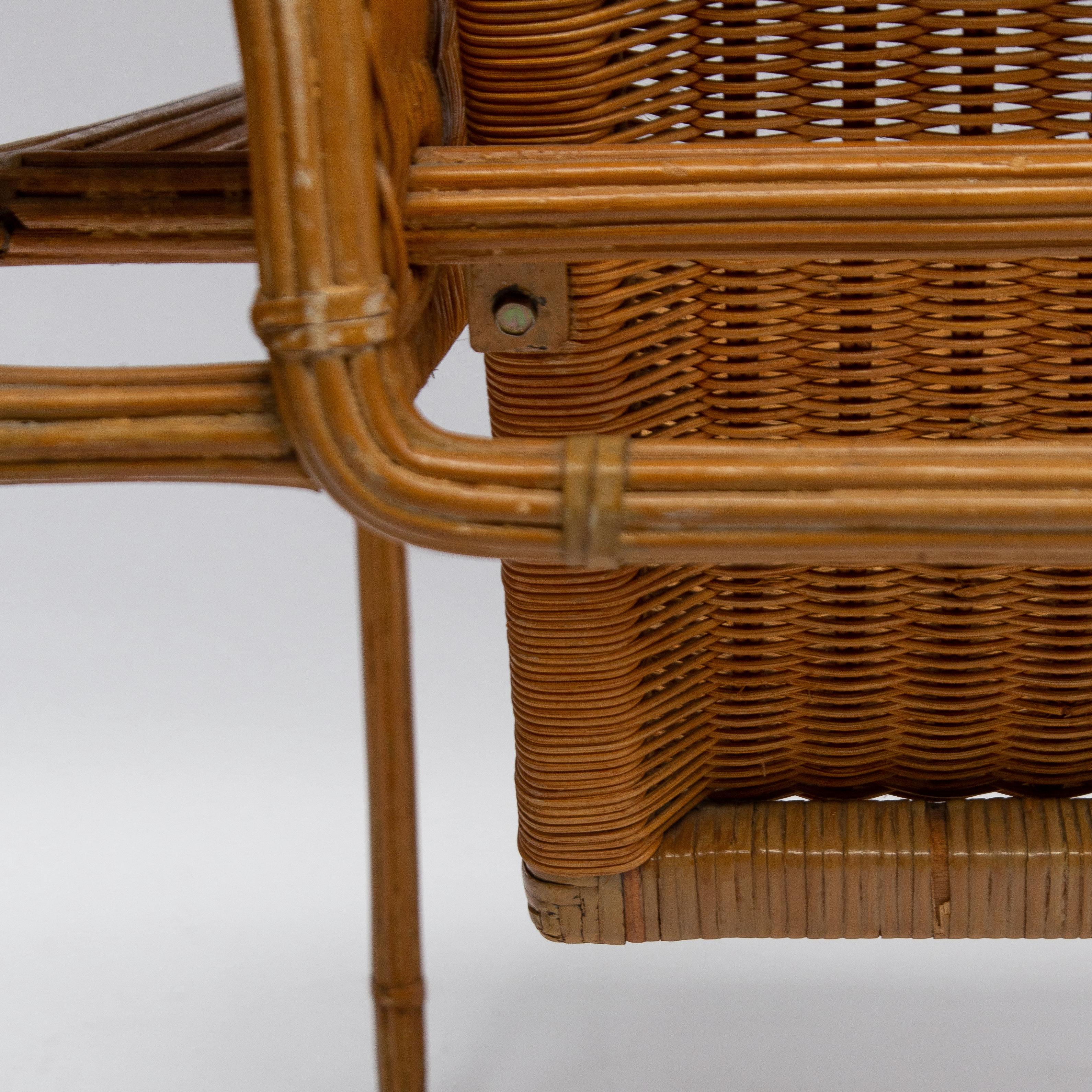 Late 20th Century Wicker Chair, Inspired by the Wassily Chair, 1970s