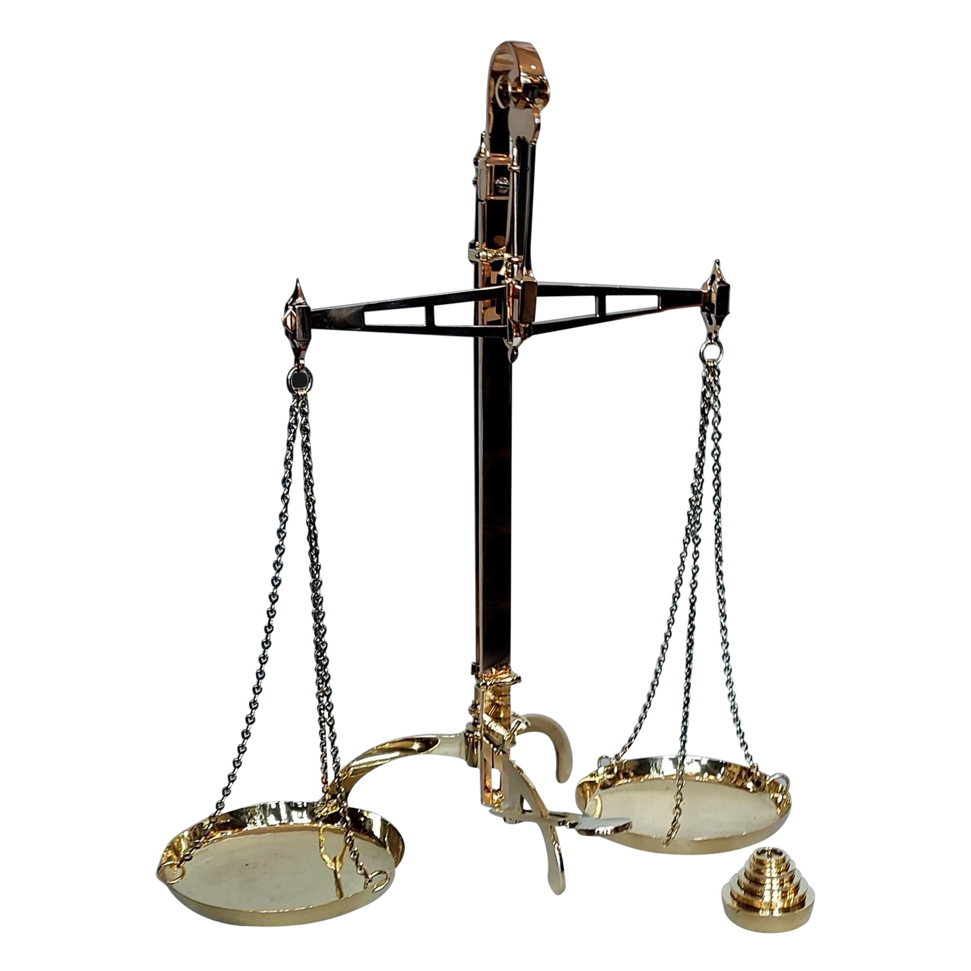 Jeu de balances en laiton de l'époque victorienne